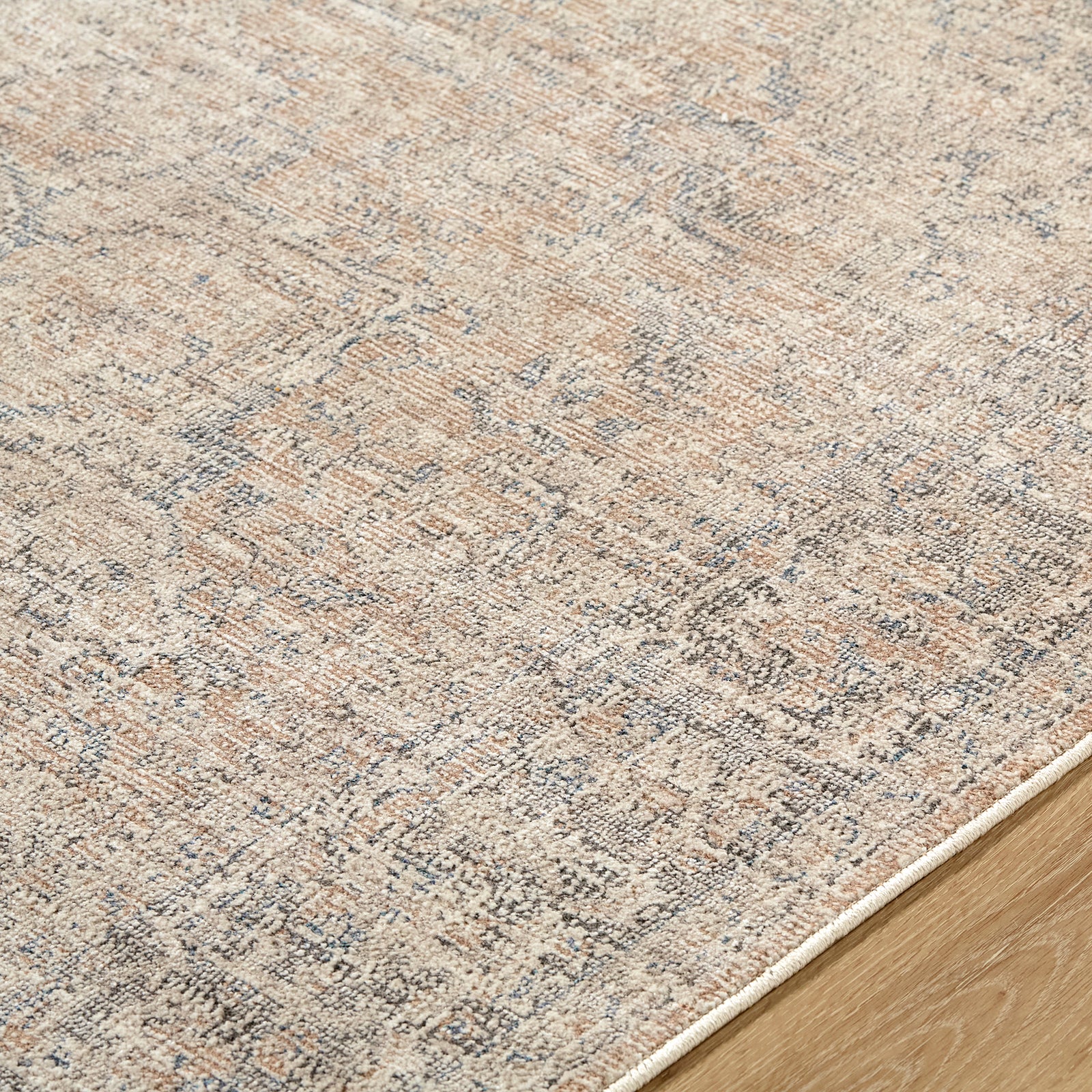 Maria Elena Galey Alix Vintage Traditional Vintage Boho Fringe Brown & Beige Polyester Rug 194x275cm - texture detail