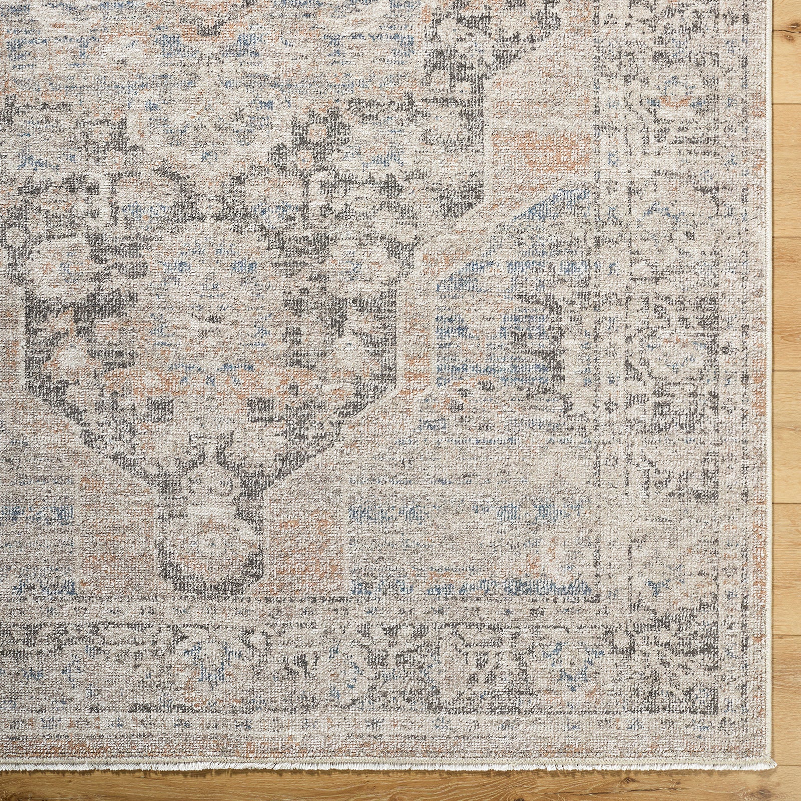 Maria Elena Galey Alix Vintage Traditional Vintage Boho Fringe Brown & Dark Brown Polyester Rug 160x213cm - reverse roll detail