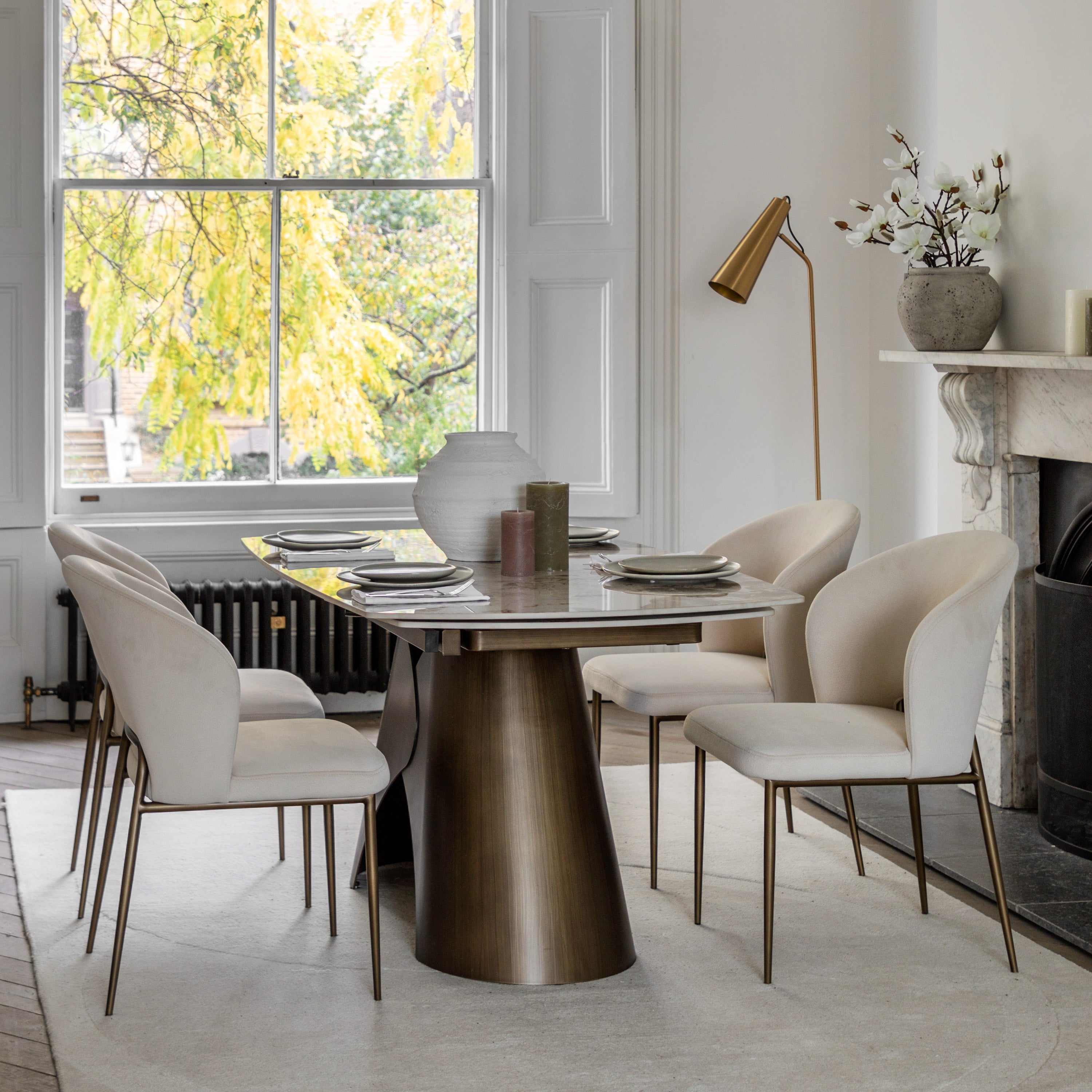 Vercelli Bronze Ceramic Extending Dining Table 160-240cm