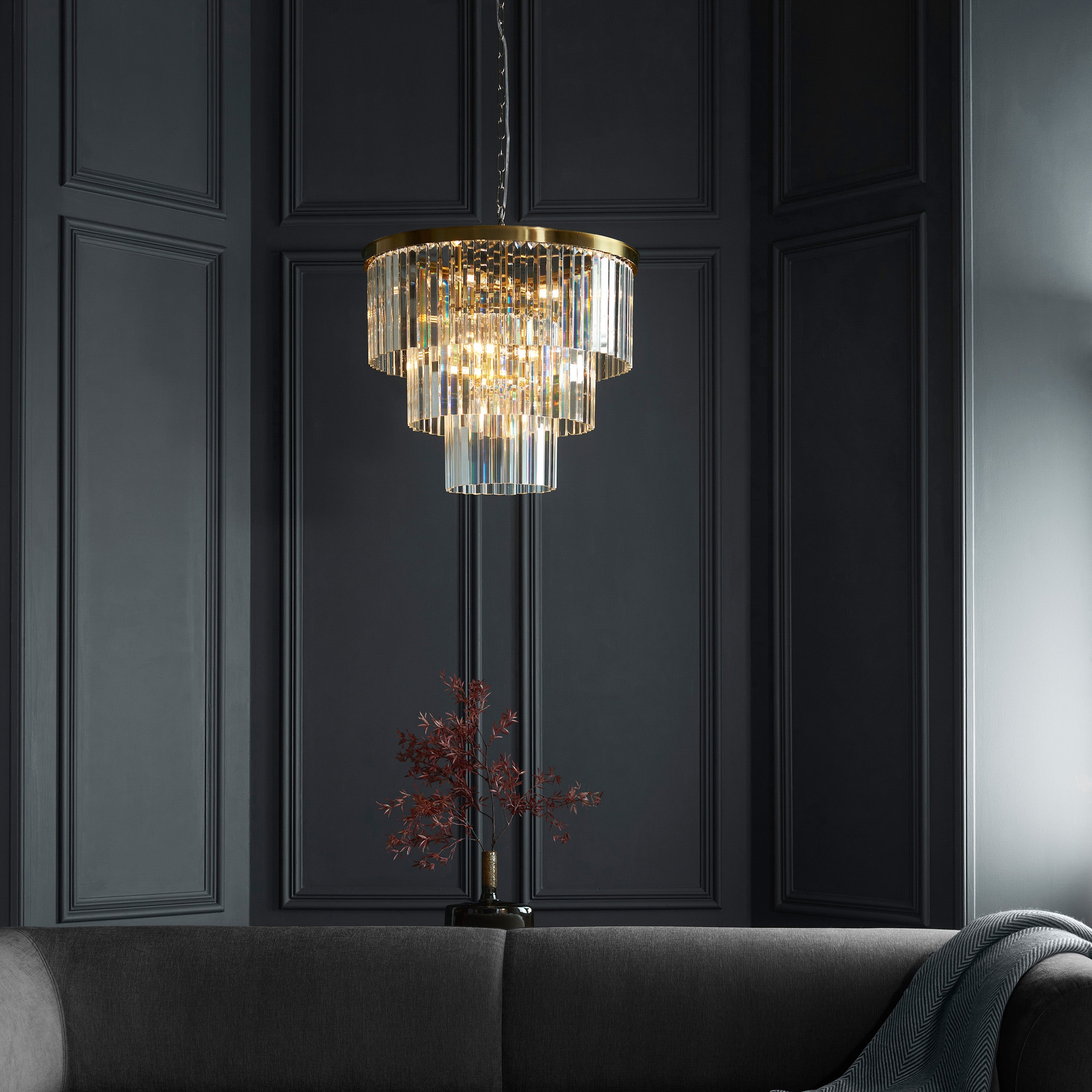 Reagan Brushed Aged Brass 7 Light Pendant