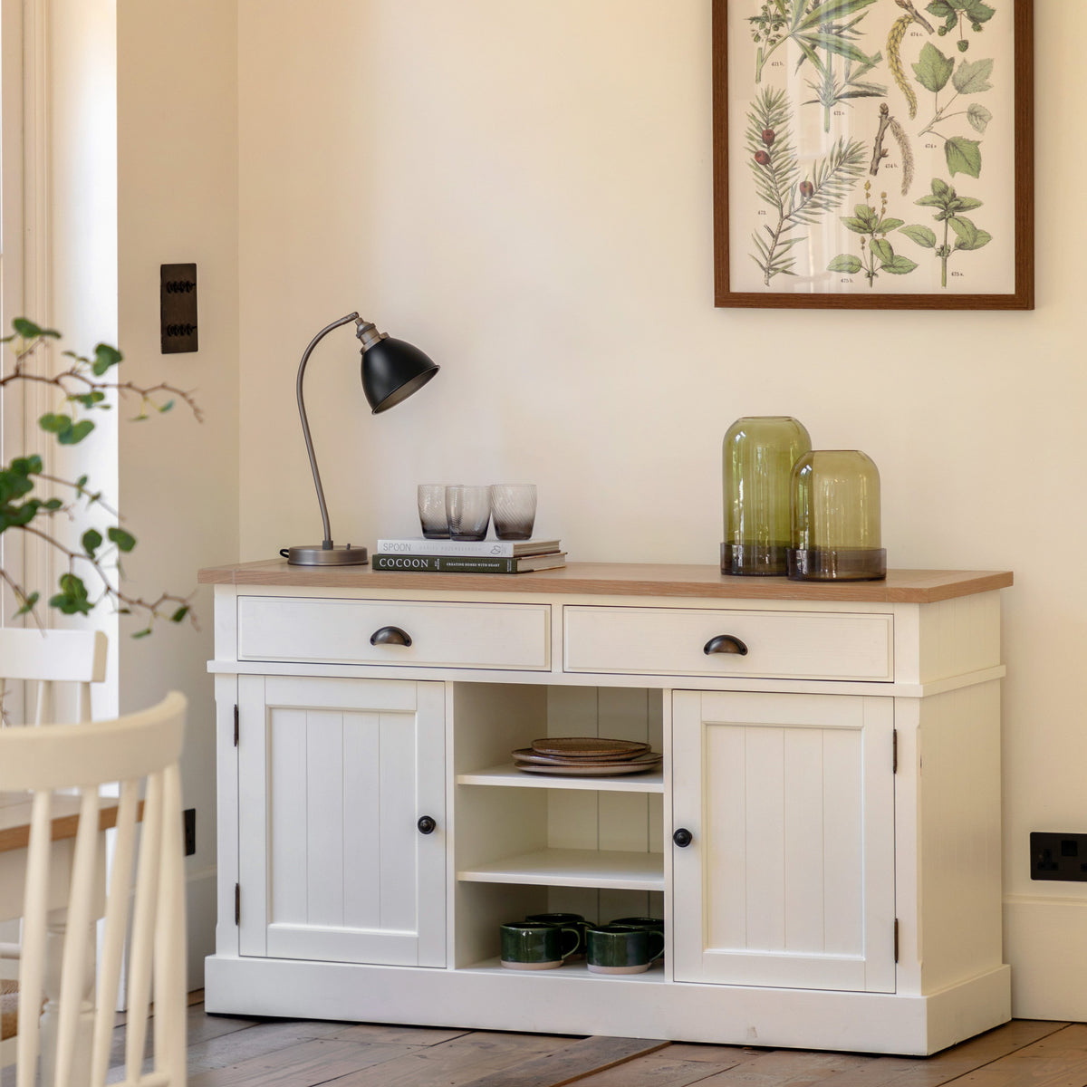 Radley 2 Door and 2 Drawer White Wood Sideboard