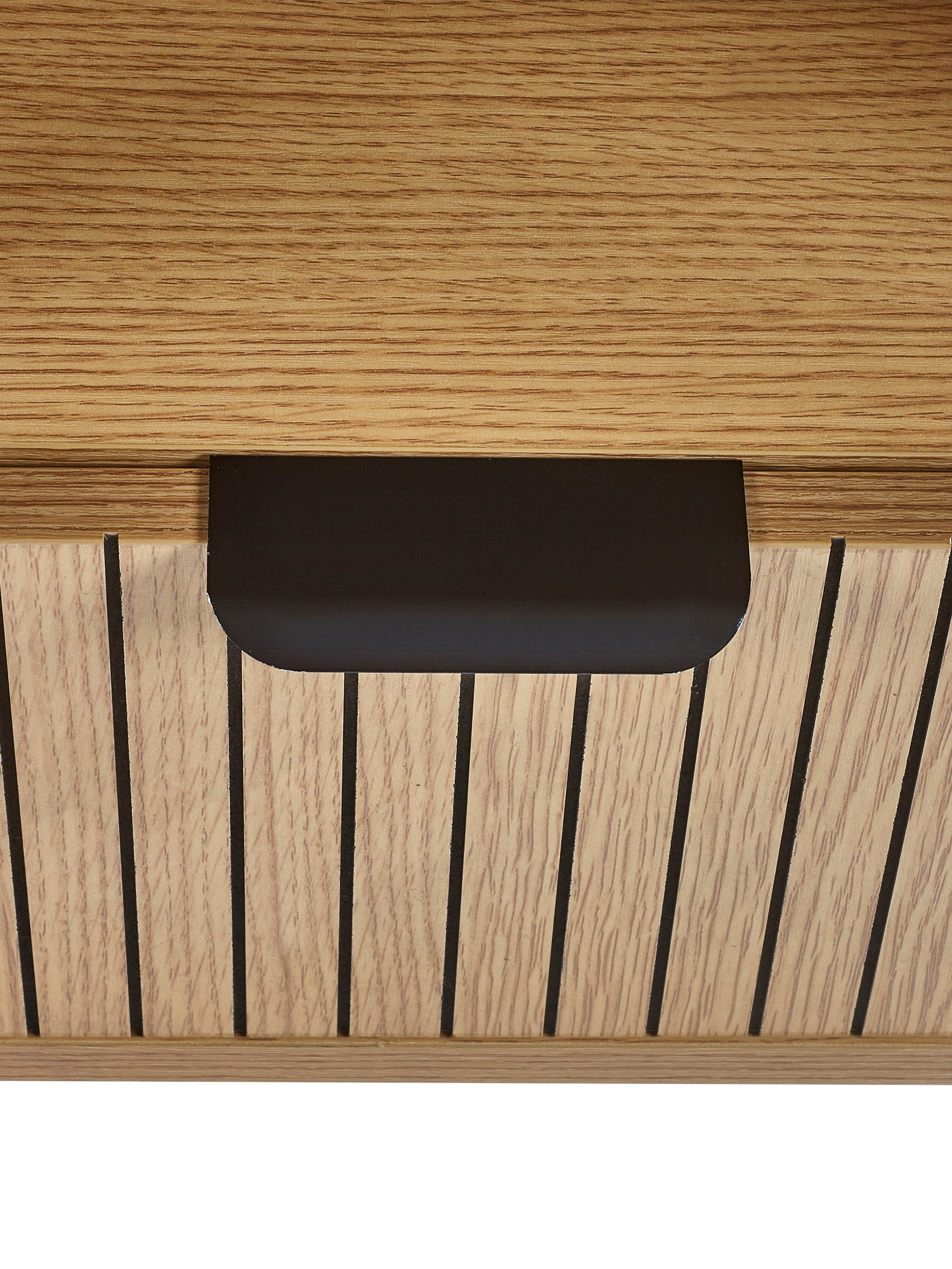 Arya Slatted Oak Wood Side Table