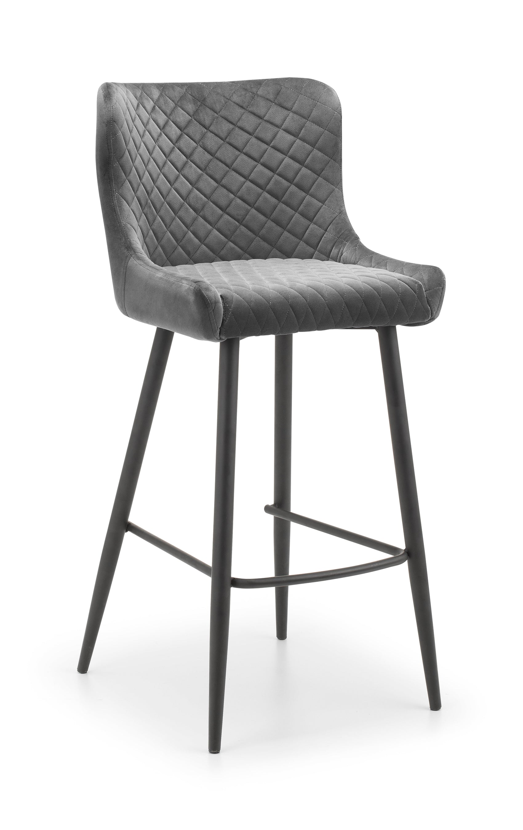Java Grey Velvet Bar Stool