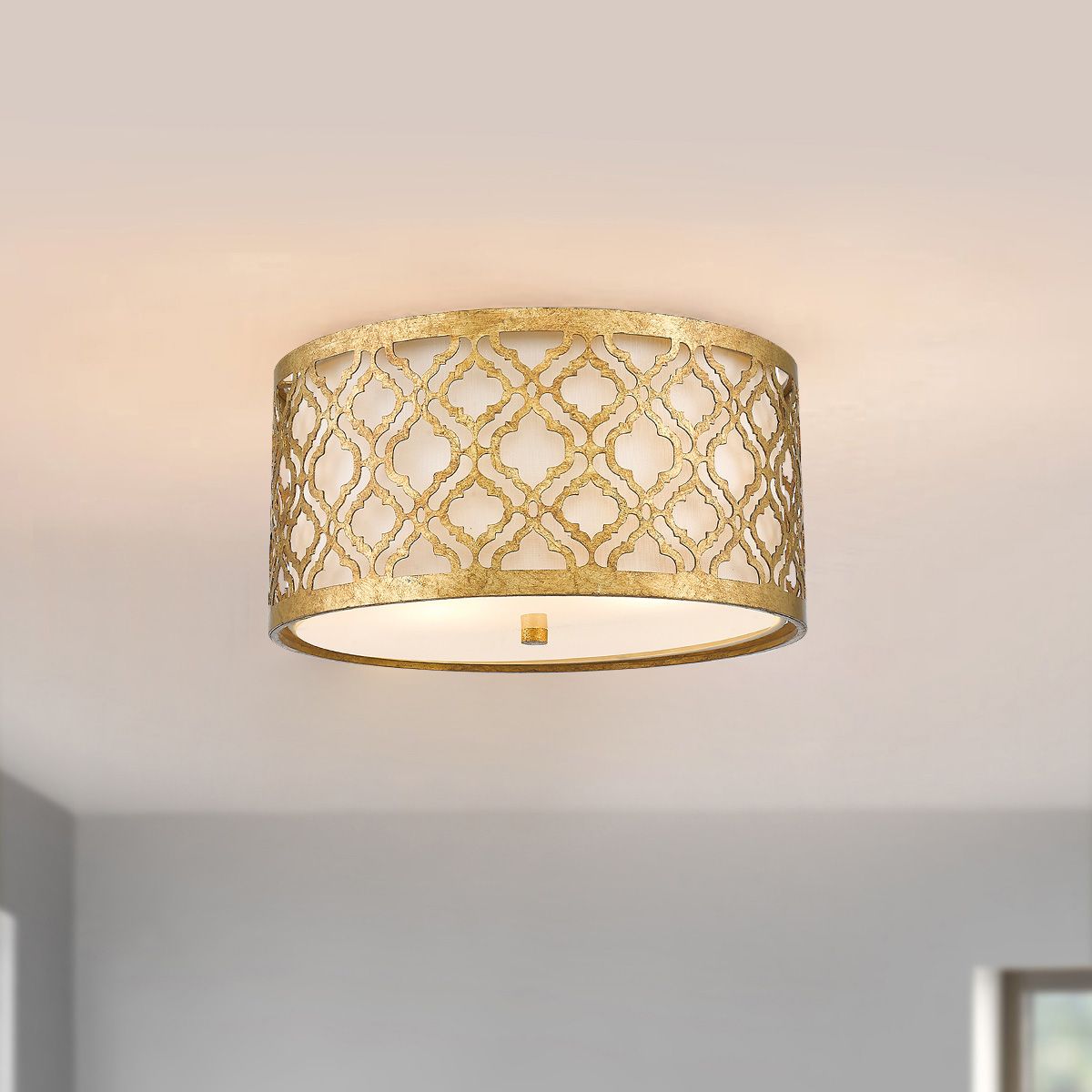 Vesper Double Flush Ceiling Light - Gold