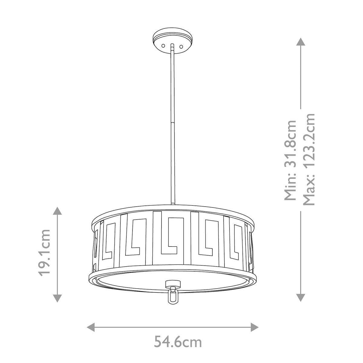 Marcus Triple Duo-Mount Large Pendant Light - Gold & Ivory