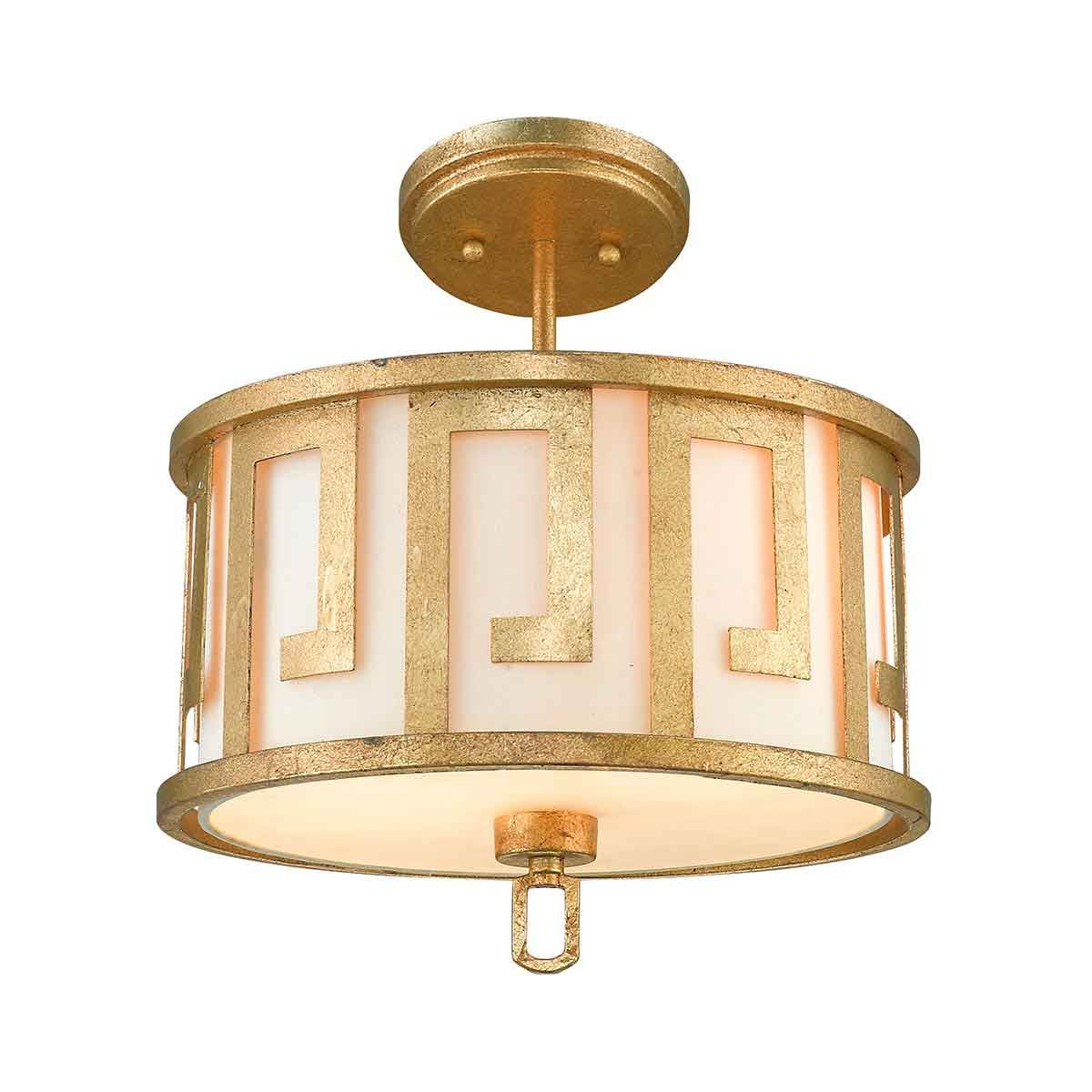 Marcus Double Medium Pendant Light - Gold & Ivory