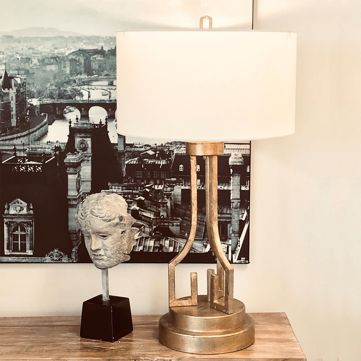 Marcus Table Lamp - Gold & Ivory