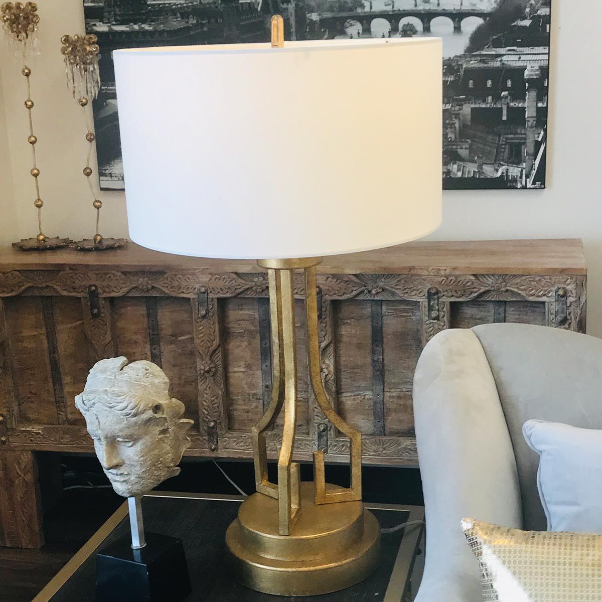 Marcus Table Lamp - Gold & Ivory