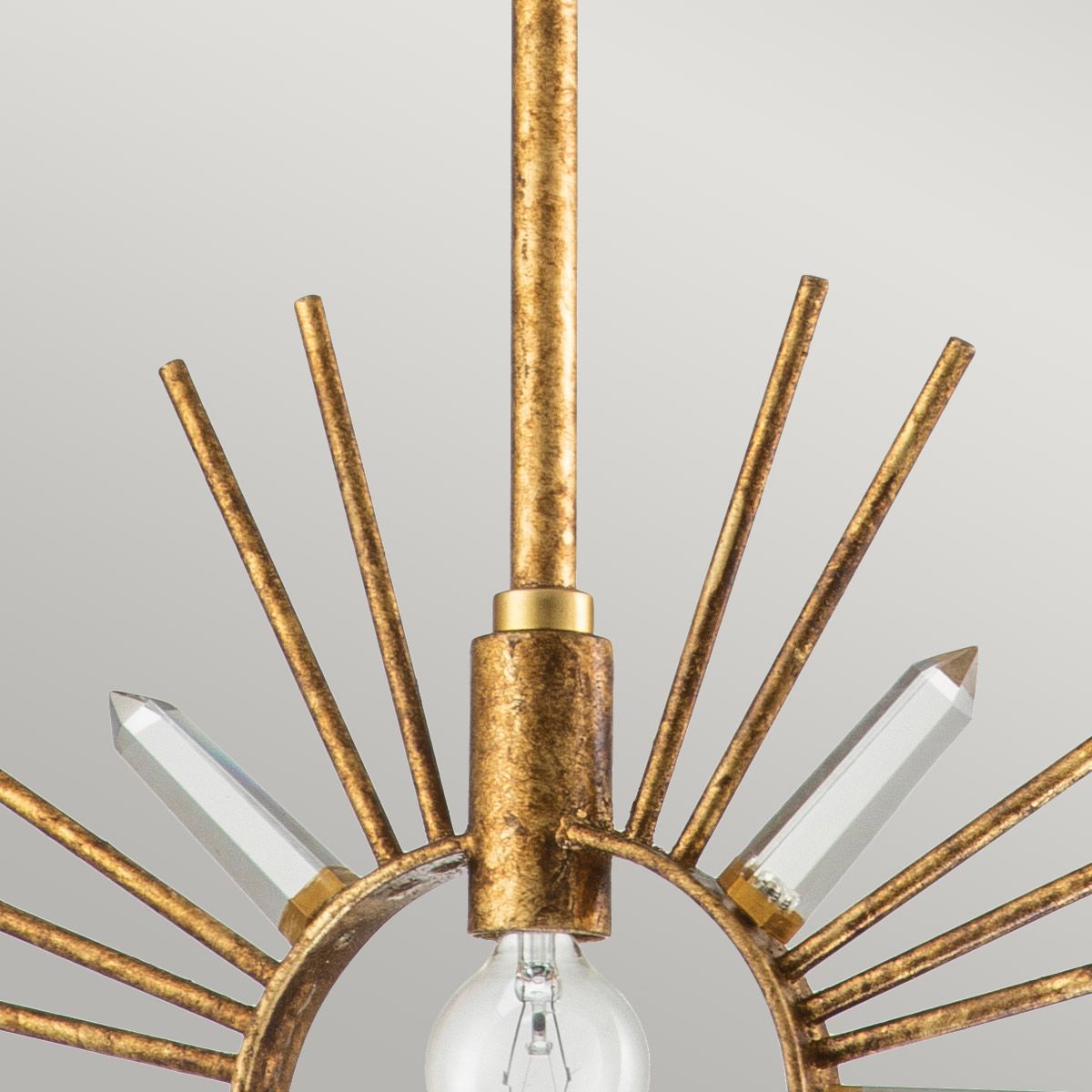 Sun King 1lt Pendant Light - Gold Leaf