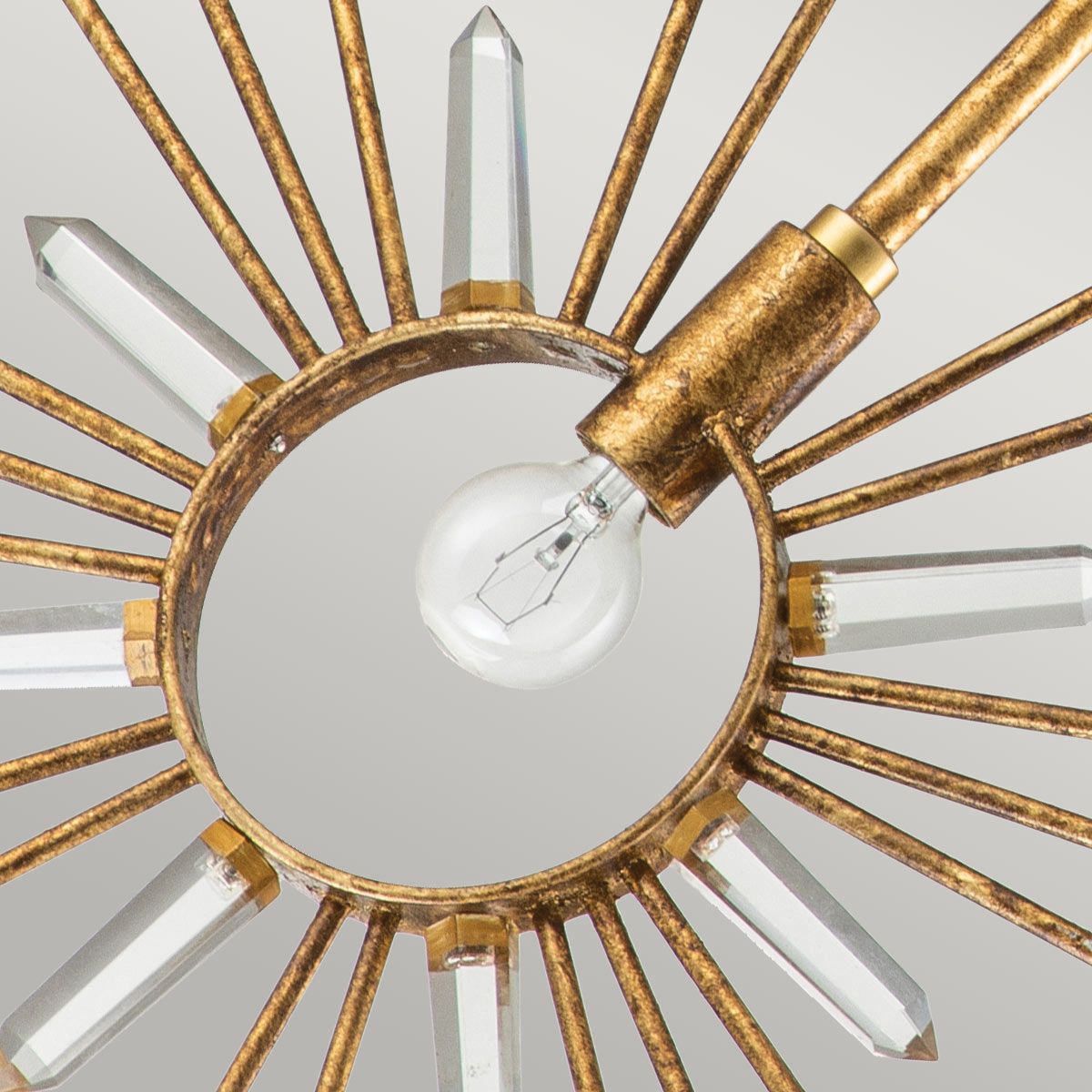 Sun King 1lt Pendant Light - Gold Leaf