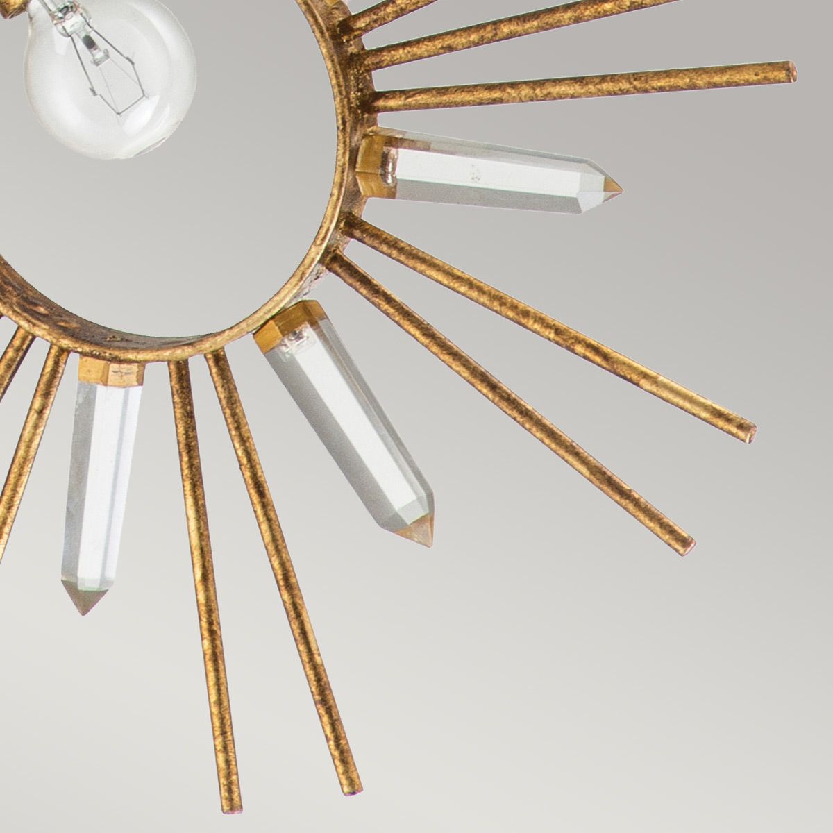 Sun King 1lt Pendant Light - Gold Leaf