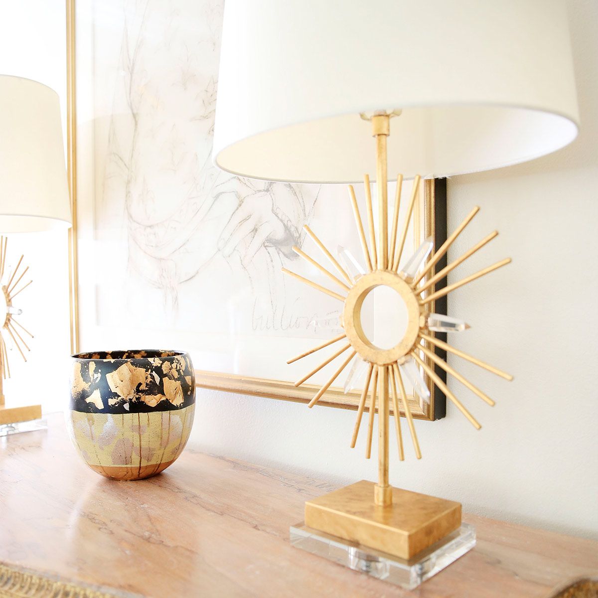 Sun King Sunburst Table Lamp - Gold