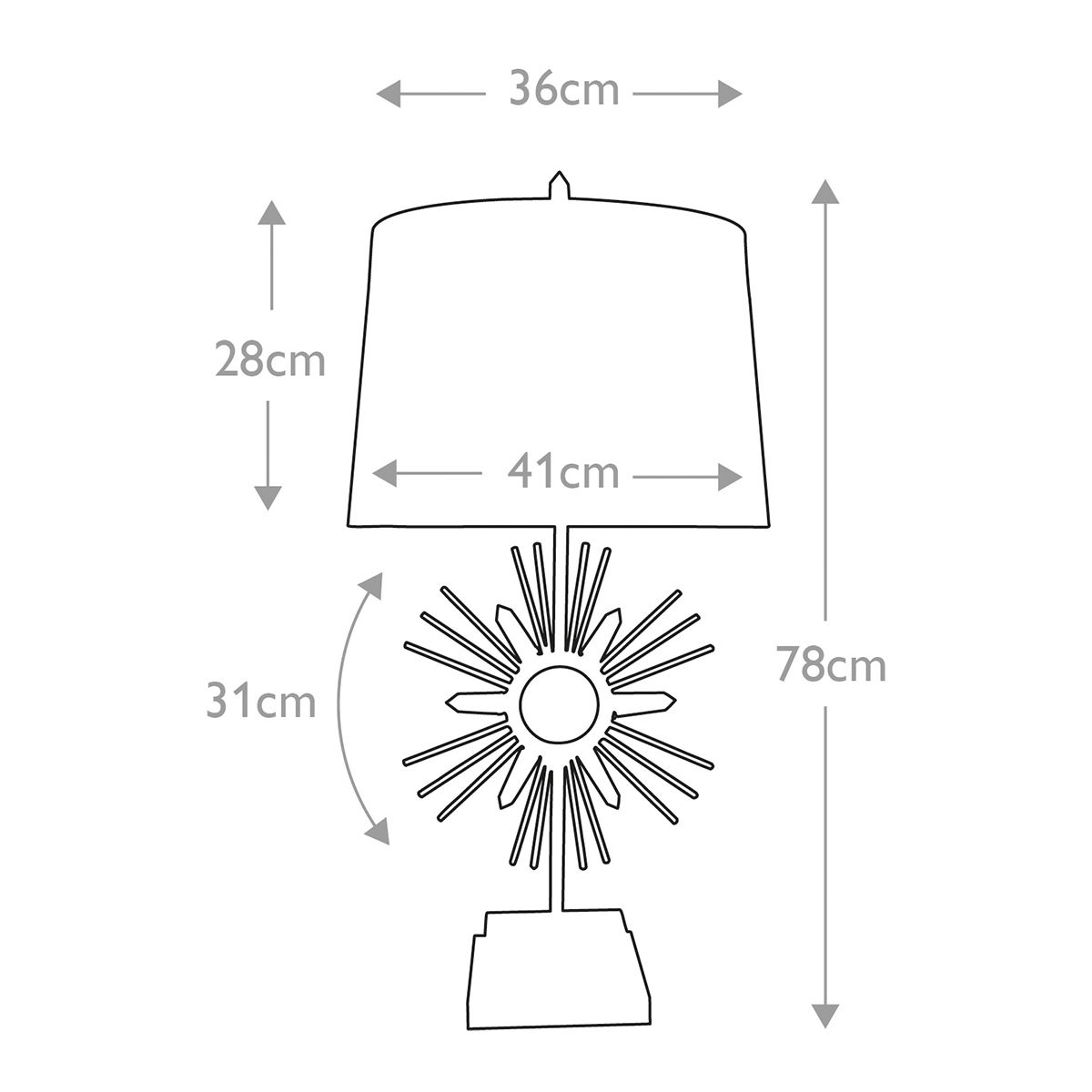 Sun King Sunburst Table Lamp - Gold