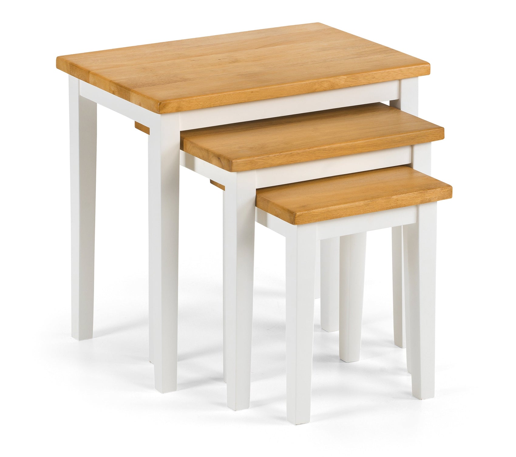 Milo White & Natural Wood Side Tables Nest