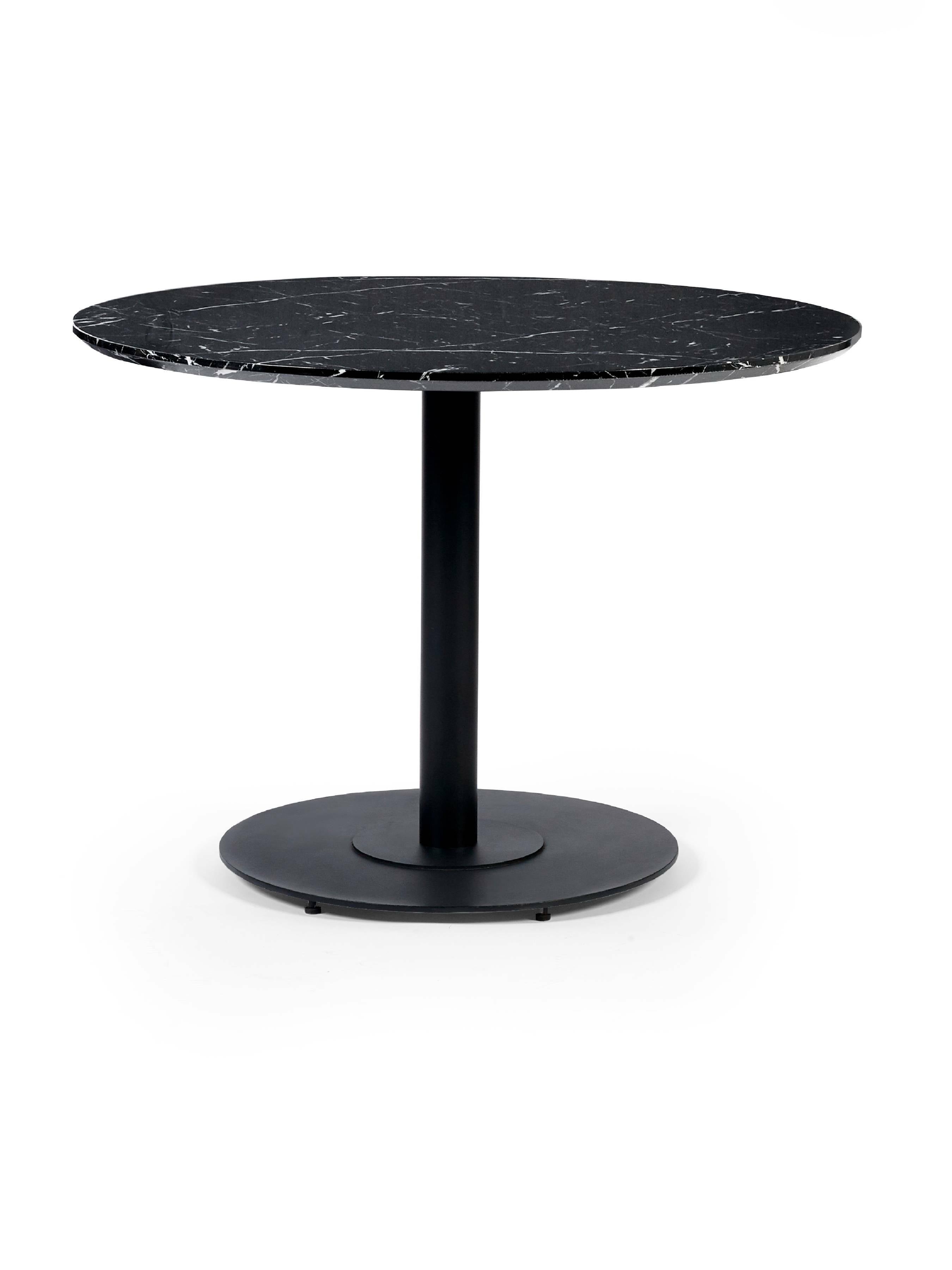 Romano Black Marble Effect Round Dining Table 80cm