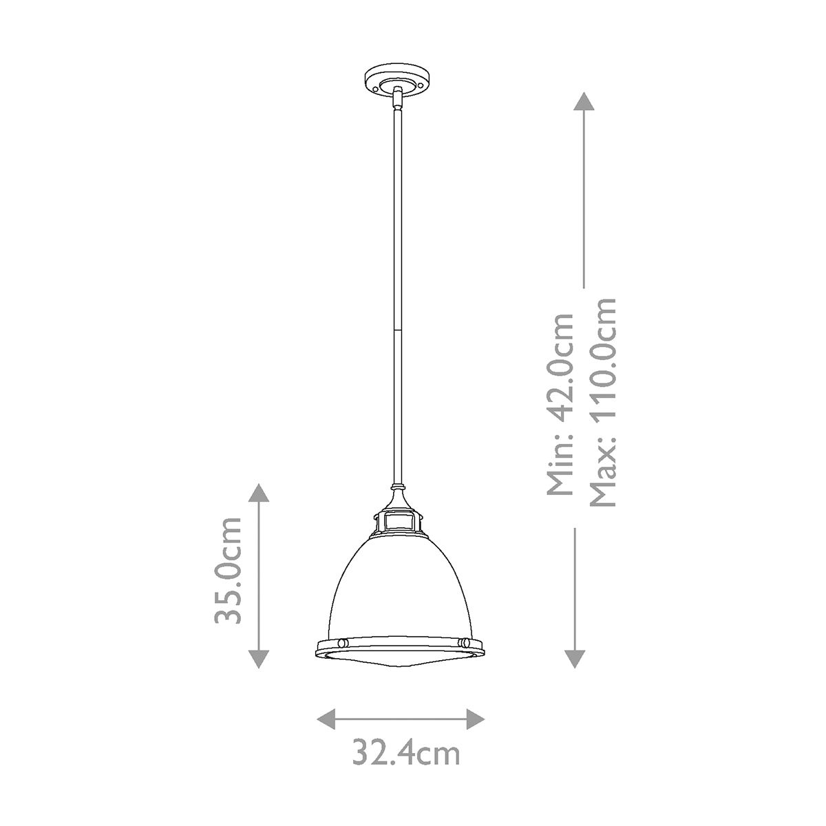 Yardley Single Medium Pendant Light - Bronze