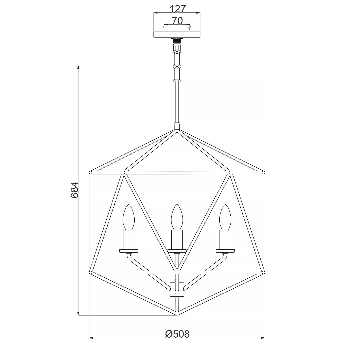 Loire Triple Pendant Light Chandelier