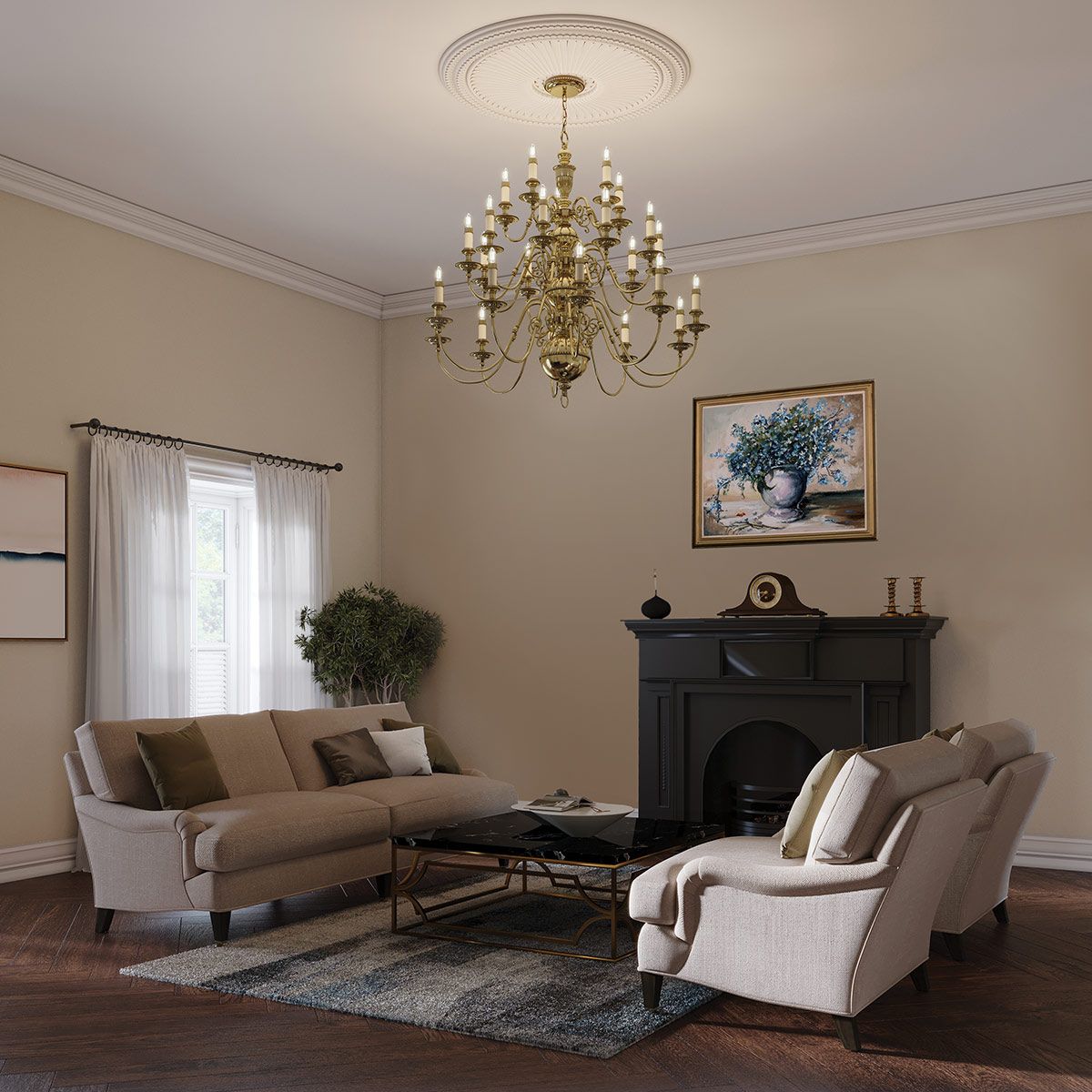Juniper 25 Light Chandelier - Brass