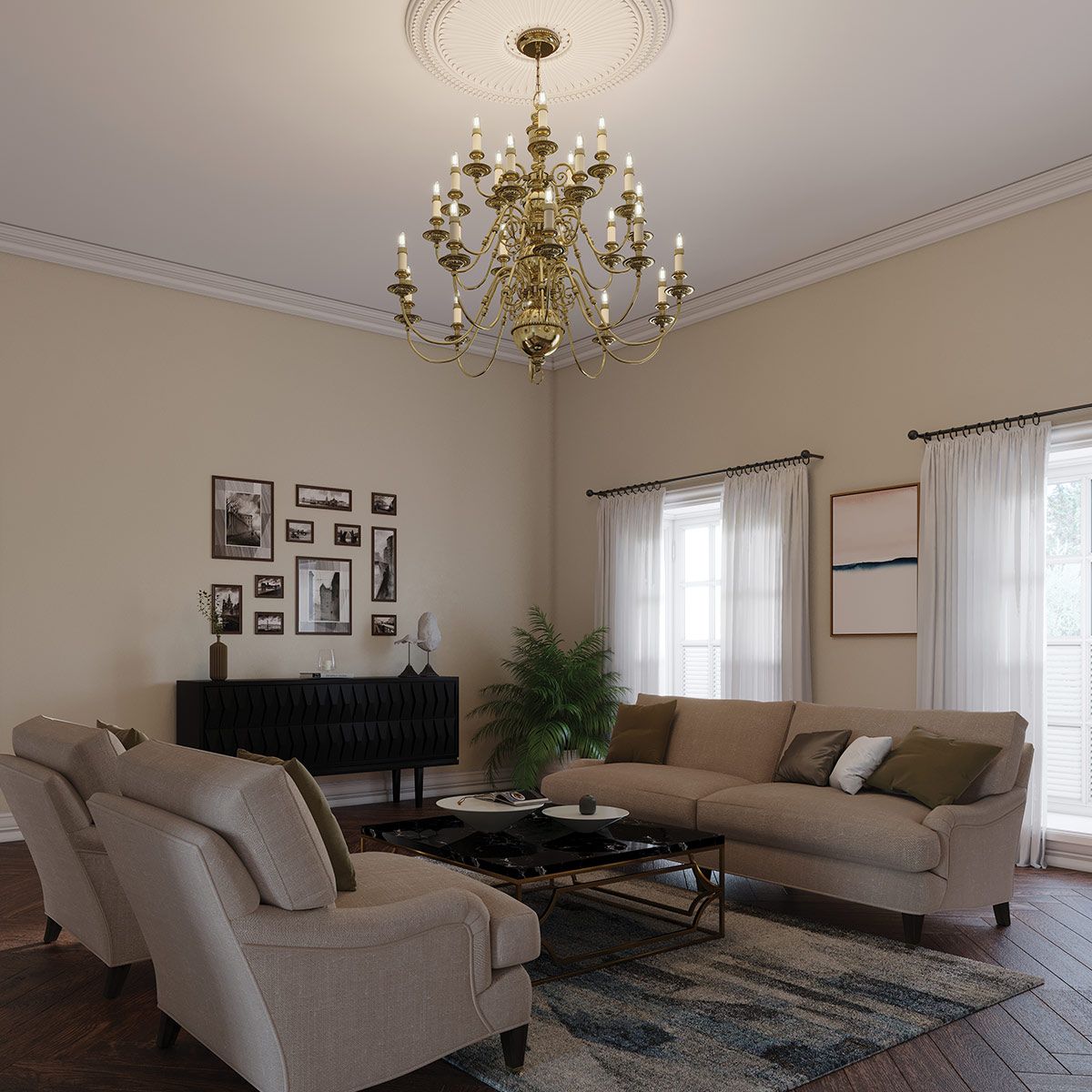 Juniper 25 Light Chandelier - Brass