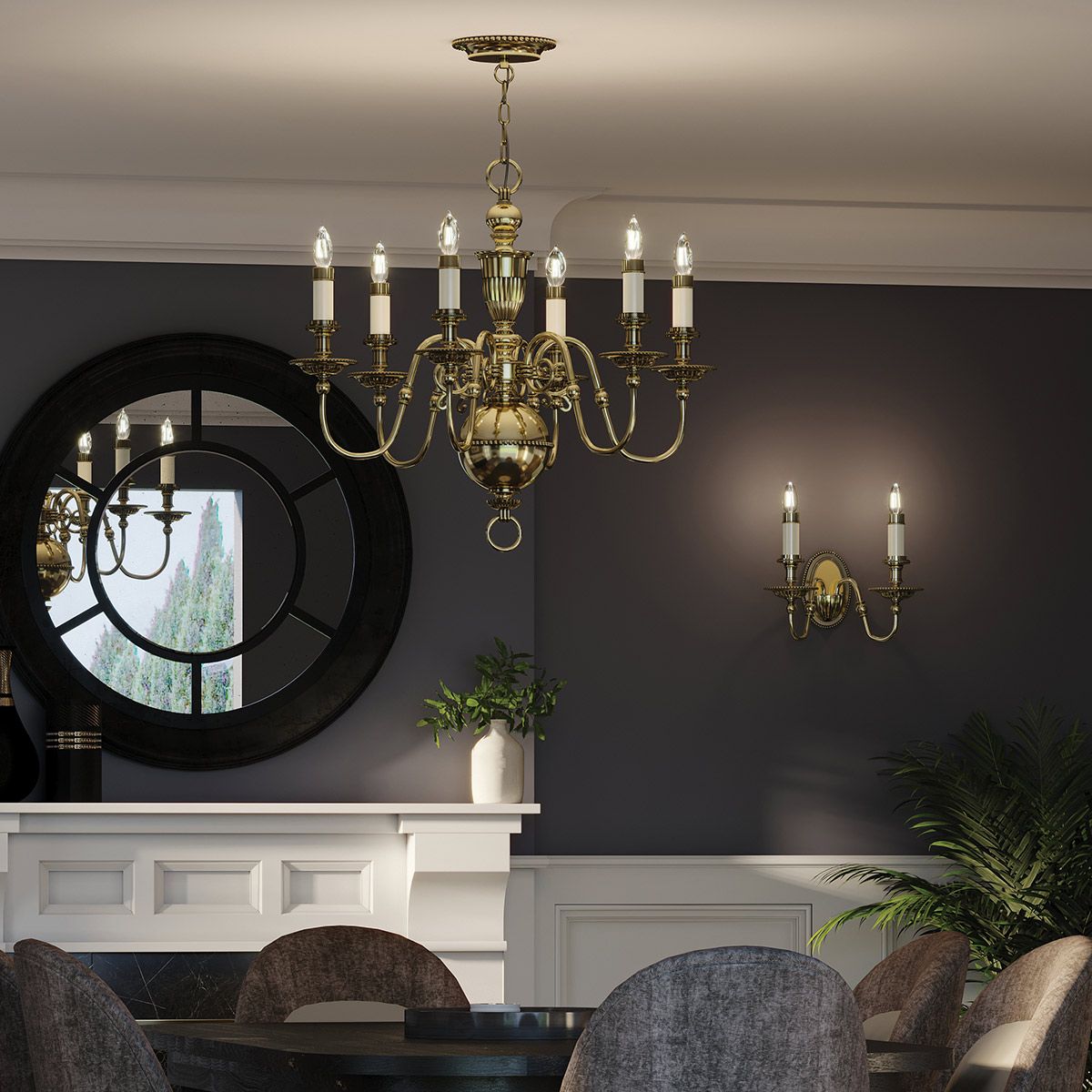 Juniper 6 Light Chandelier - Brass