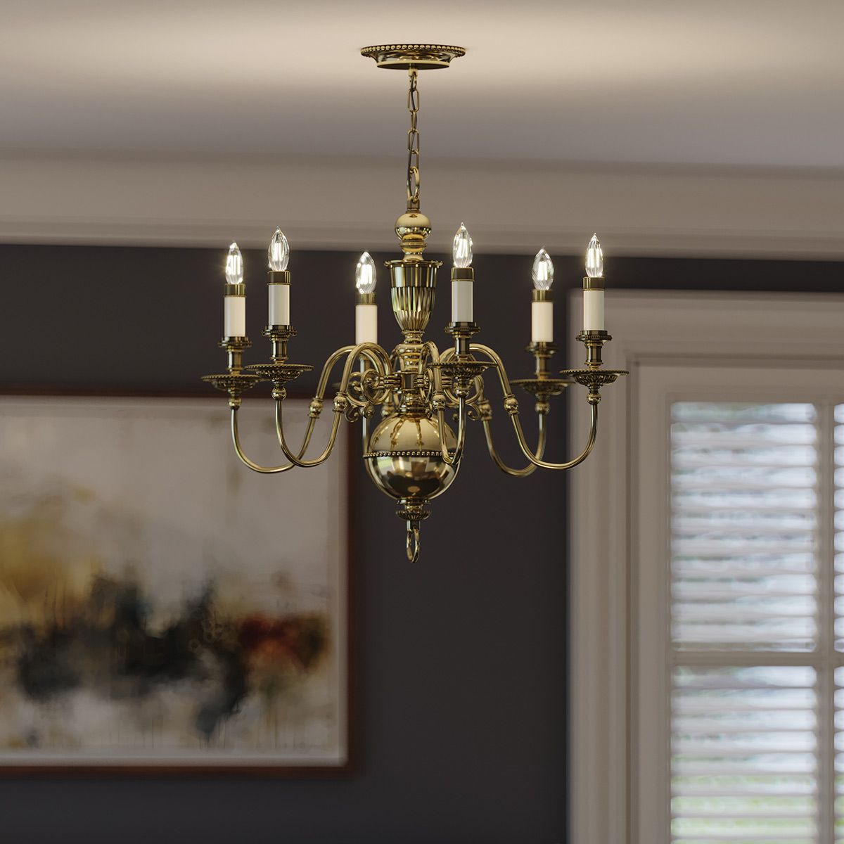 Juniper 6 Light Chandelier - Brass