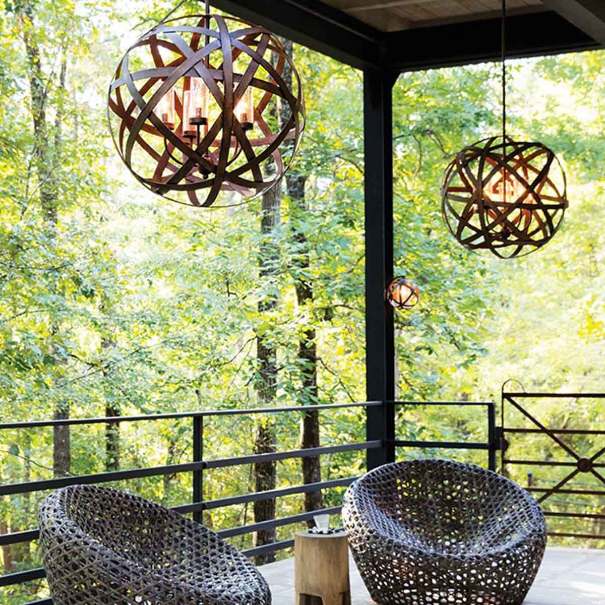 Jonah 5 Light Outdoor Chandelier - Vintage Iron