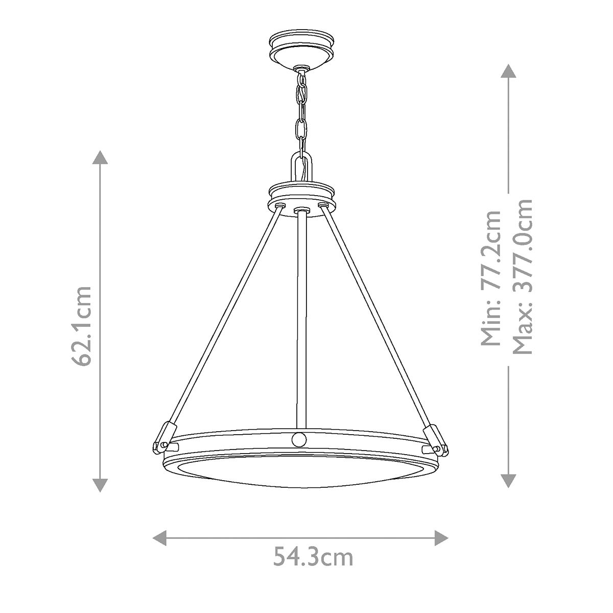 Hackney 4 Light Pendant Light - Brass