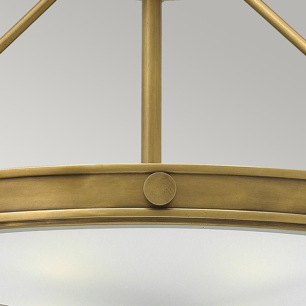 Collier 4 Light Large Semi Flush Ceiling Light - Brass