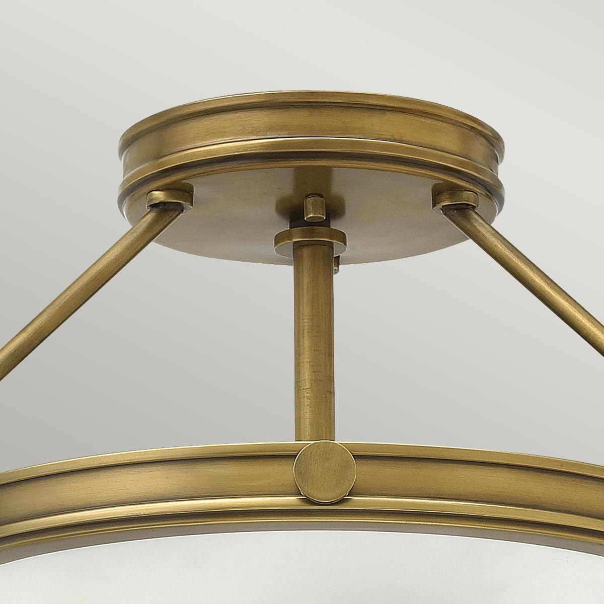 Hackney Triple Semi Flush Ceiling Light - Brass