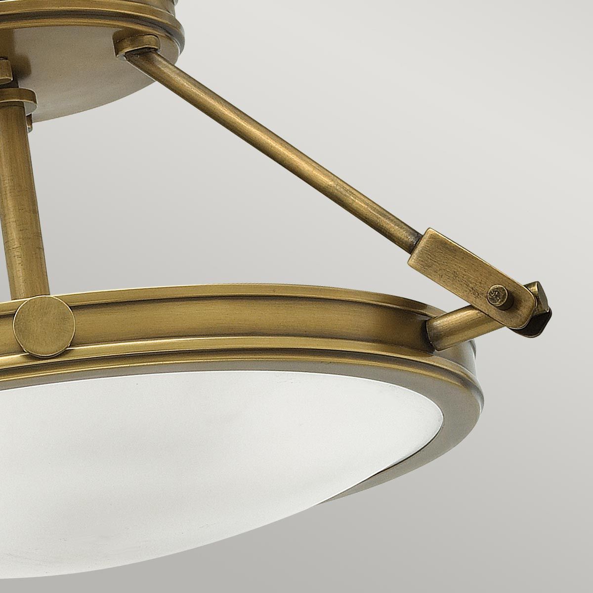 Hackney Triple Semi Flush Ceiling Light - Brass