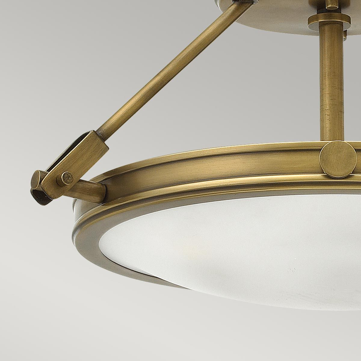 Hackney Triple Semi Flush Ceiling Light - Brass