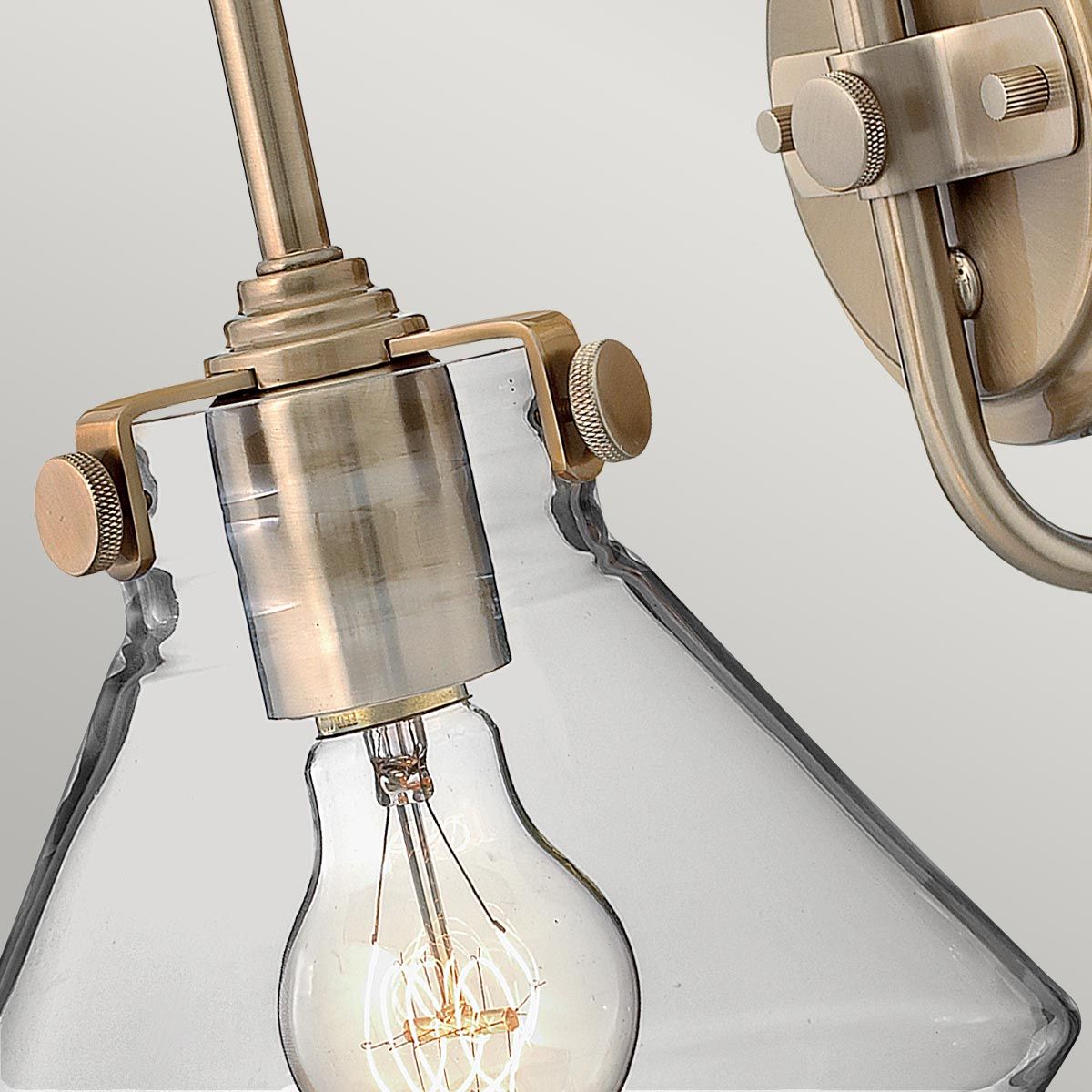 Harlow Single Clear Glass Wall Light - Chrome