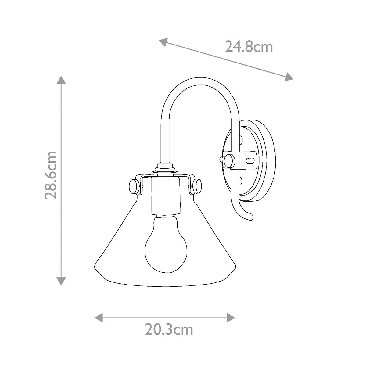 Harlow Single Clear Glass Wall Light - Chrome