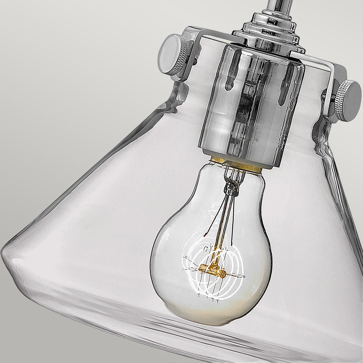 Harlow Single Clear Glass Wall Light - Chrome