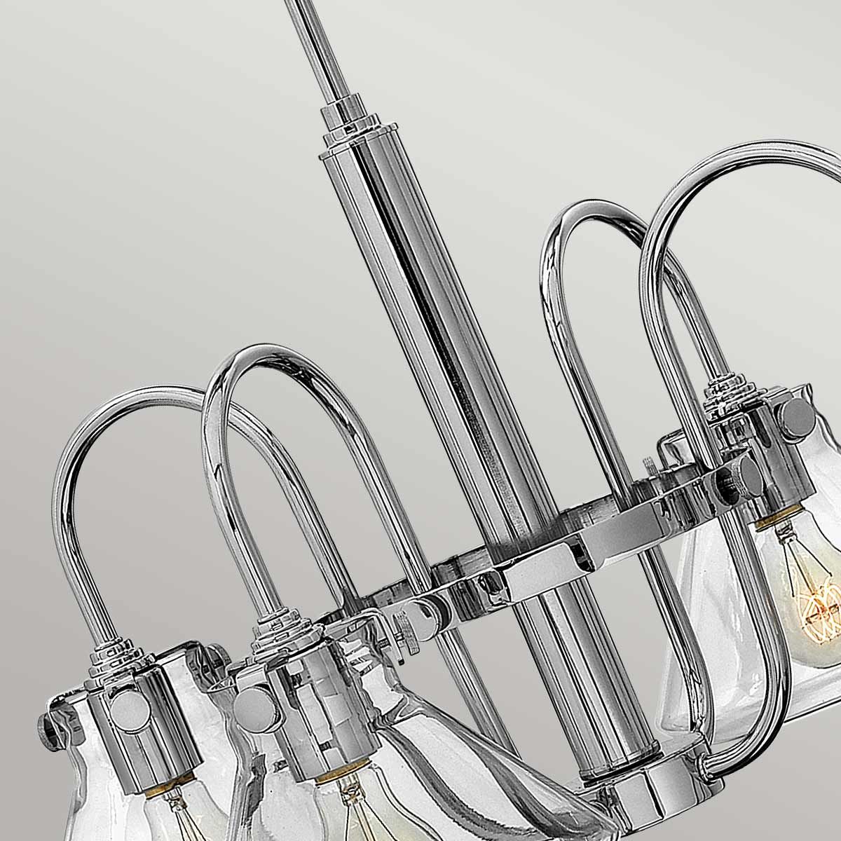 Harlow 4 Light Clear Glass Chandelier - Chrome