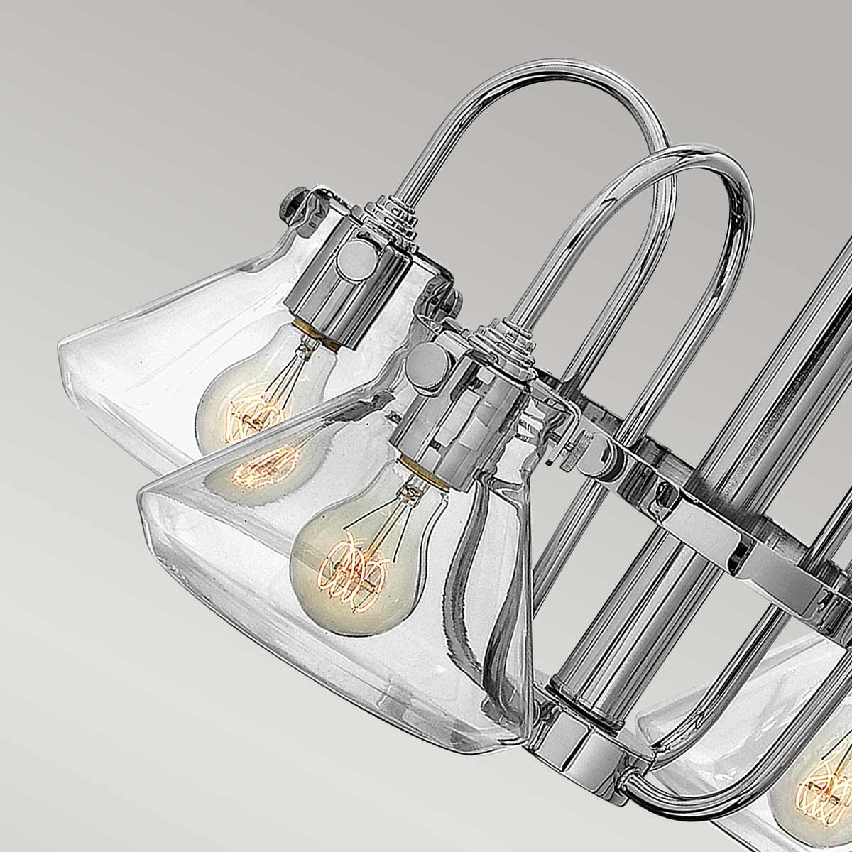 Harlow 4 Light Clear Glass Chandelier - Chrome