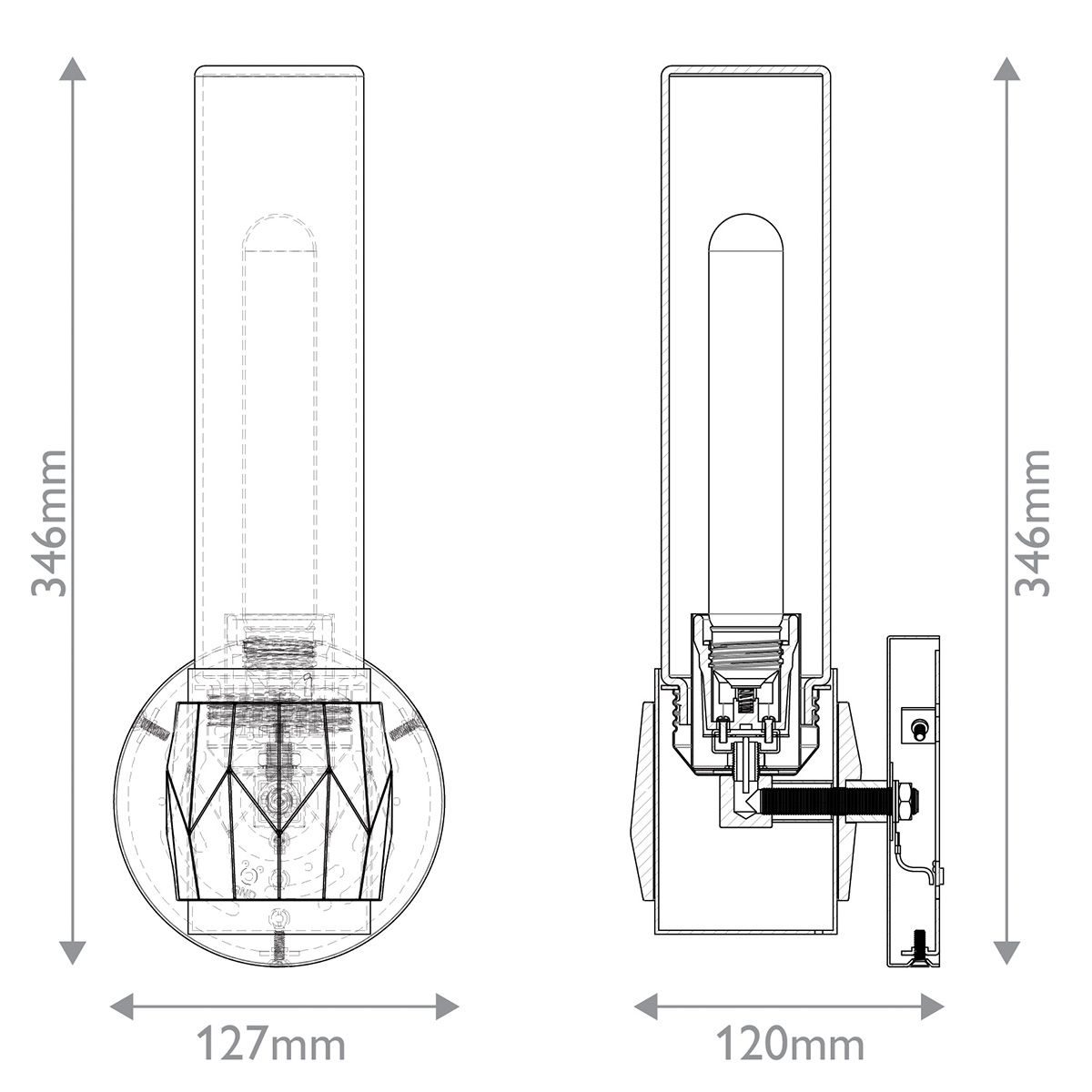 Clara Single Wall Light - Brass