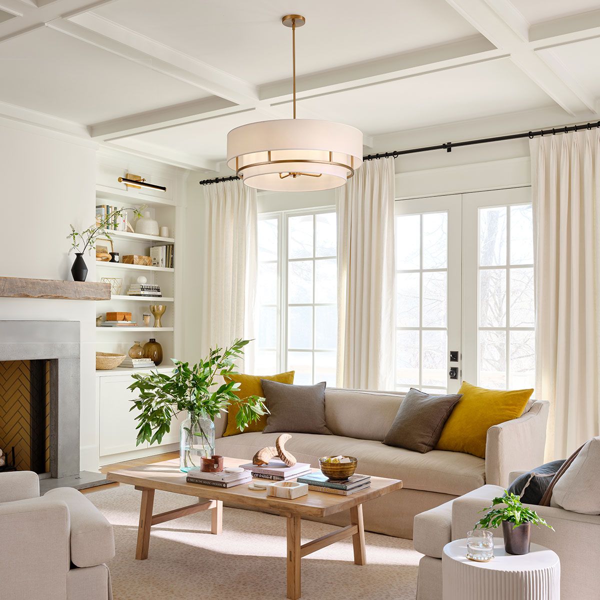 Yvette 4 Light Duo Mount - Lacquered Brass