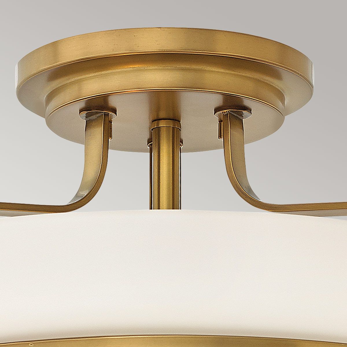 Padstow Triple Medium Semi Flush Ceiling Light - Brass