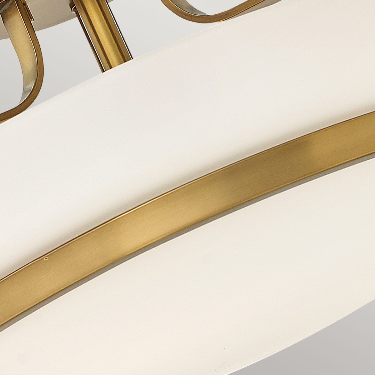 Padstow Triple Medium Semi Flush Ceiling Light - Brass
