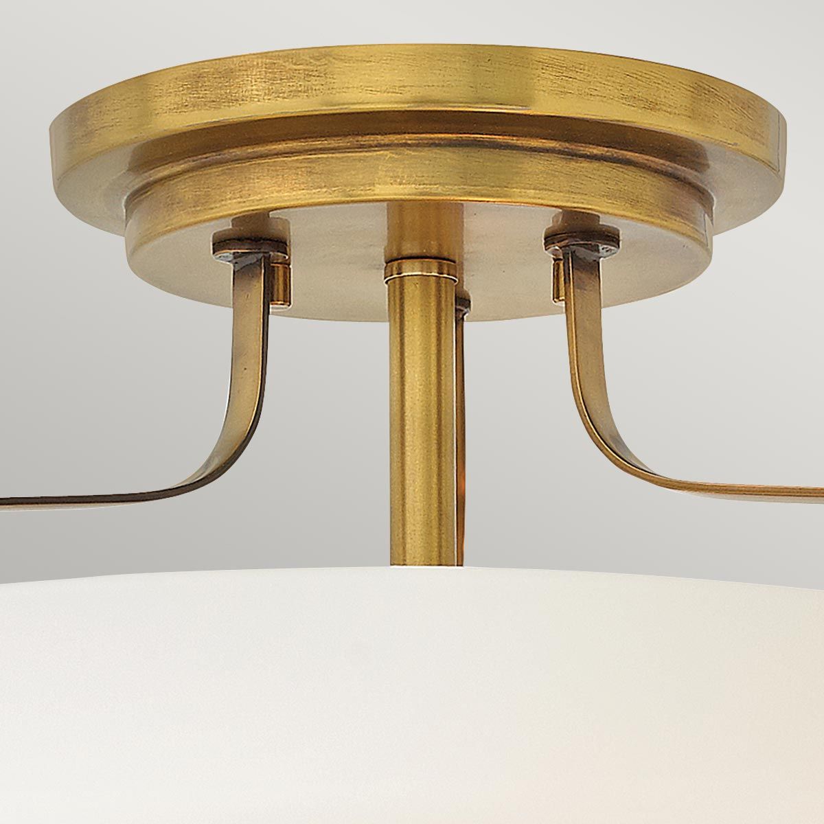 Padstow Triple Small Semi Flush Ceiling Light - Brass