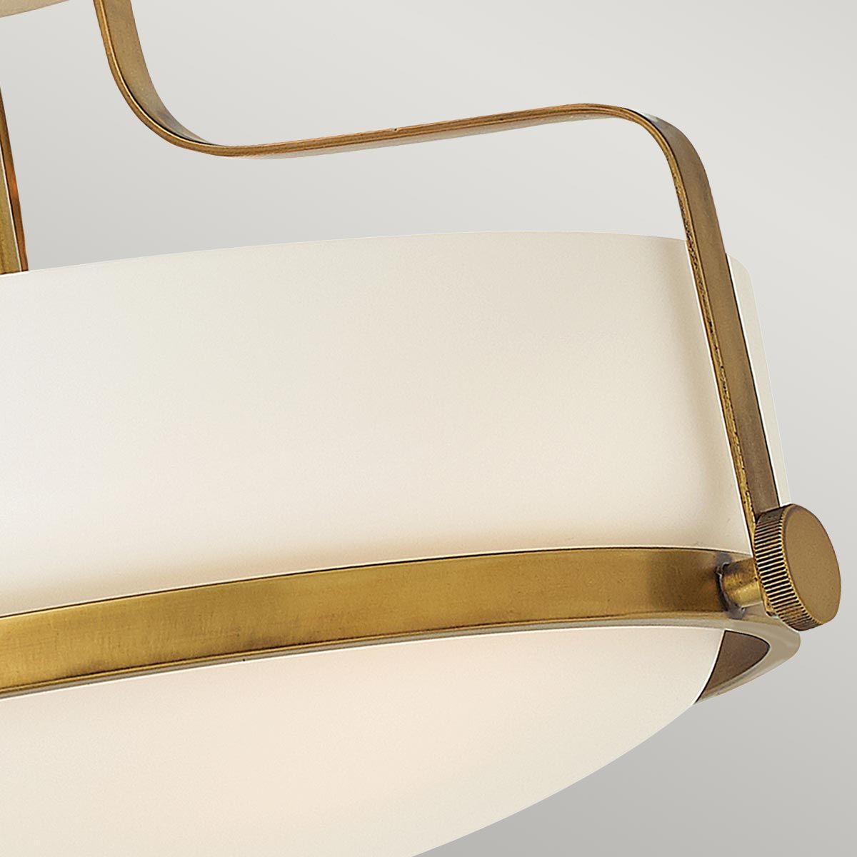 Padstow Triple Small Semi Flush Ceiling Light - Brass