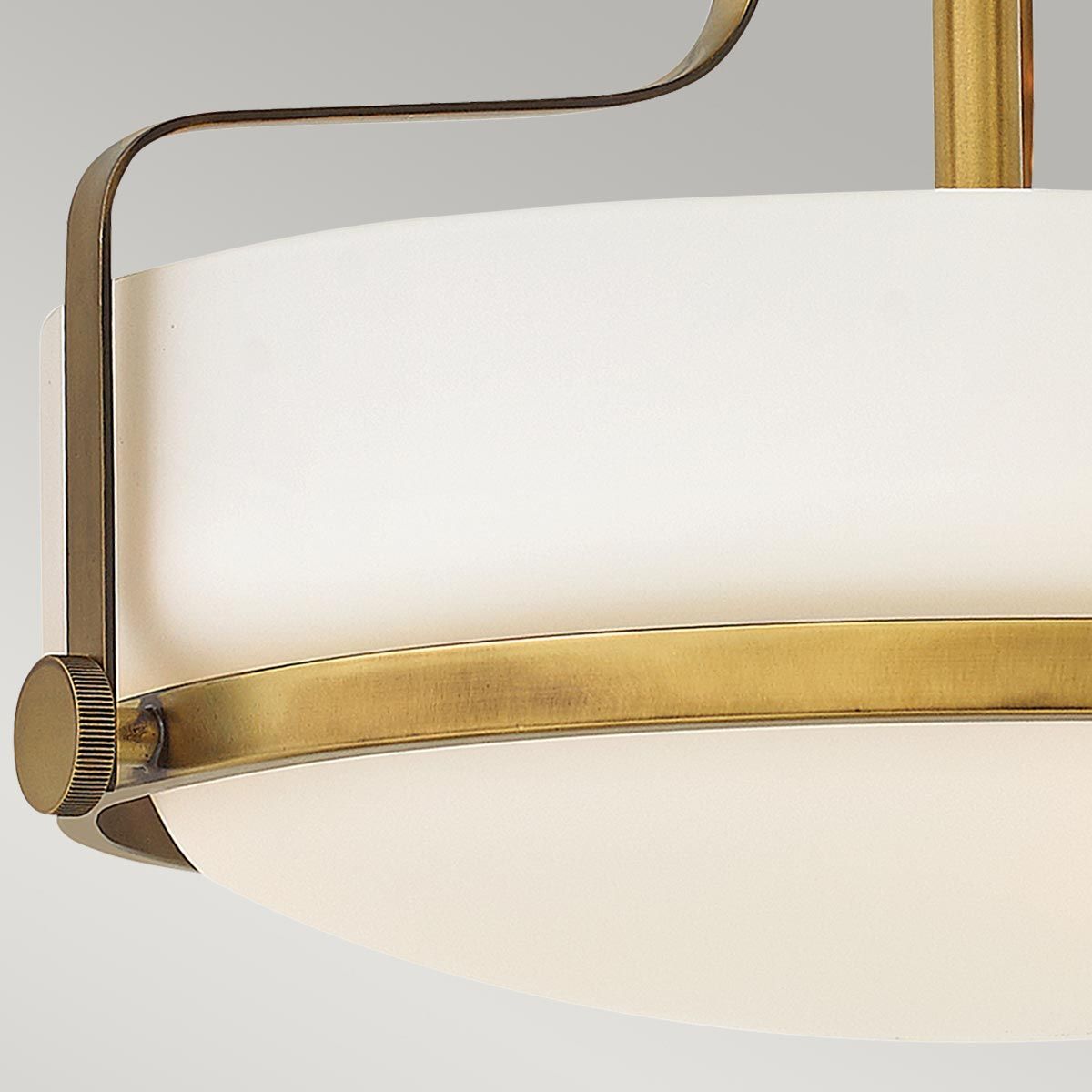 Padstow Triple Small Semi Flush Ceiling Light - Brass