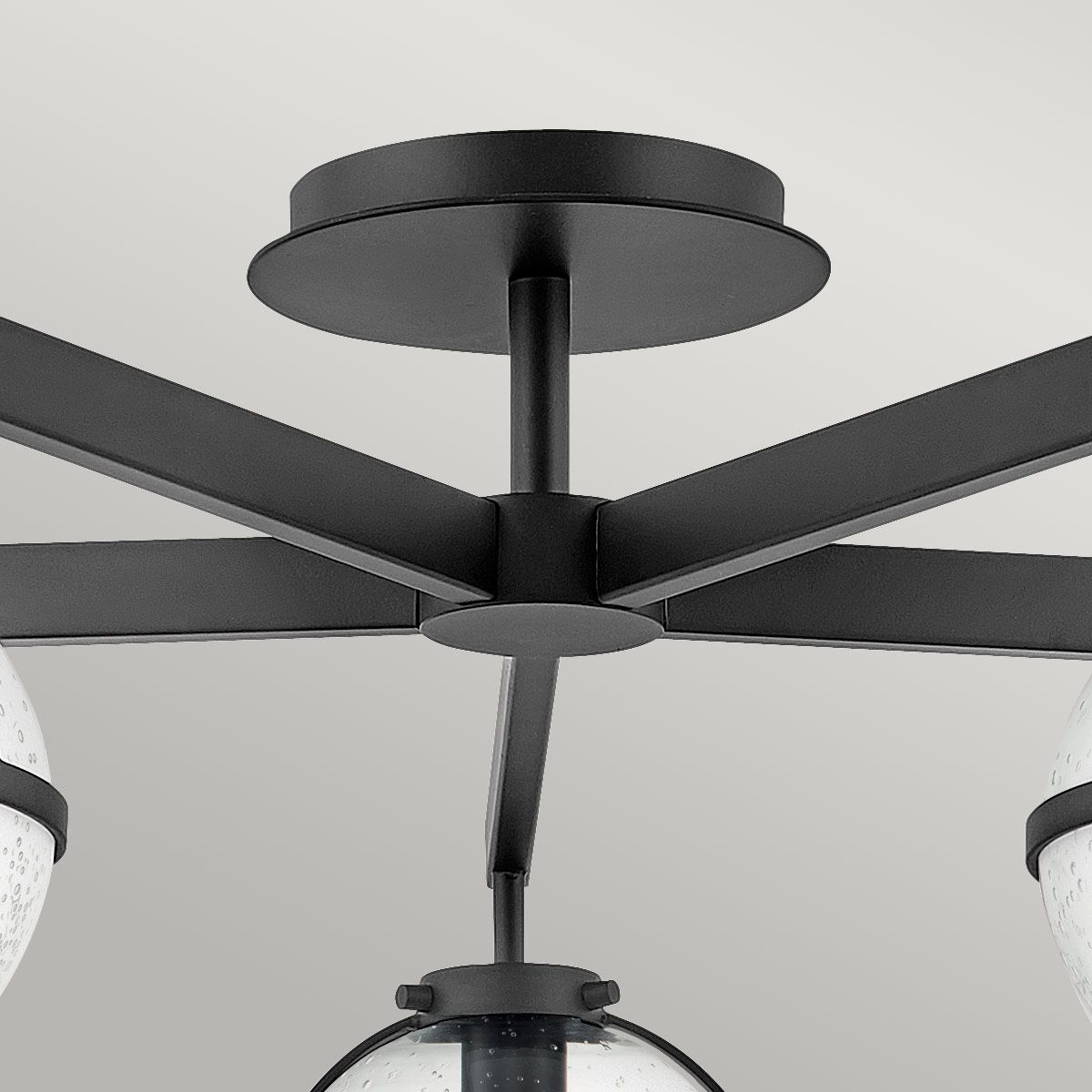 Bridport 5 Light Semi Flush Ceiling Light - Black