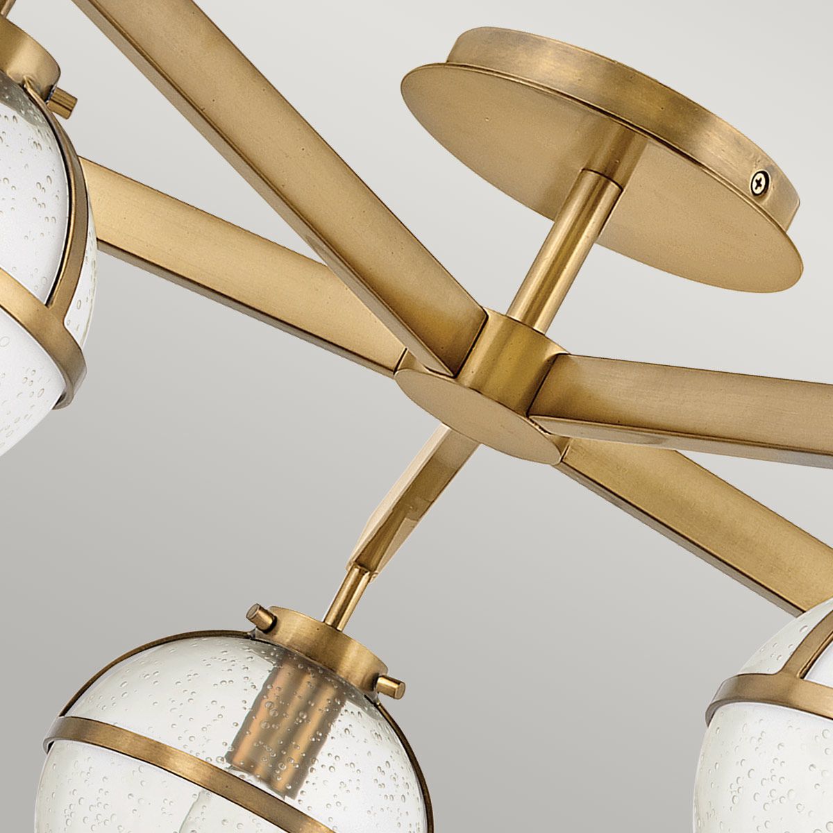 Bridport 5 Light Semi Flush Ceiling Light - Brass