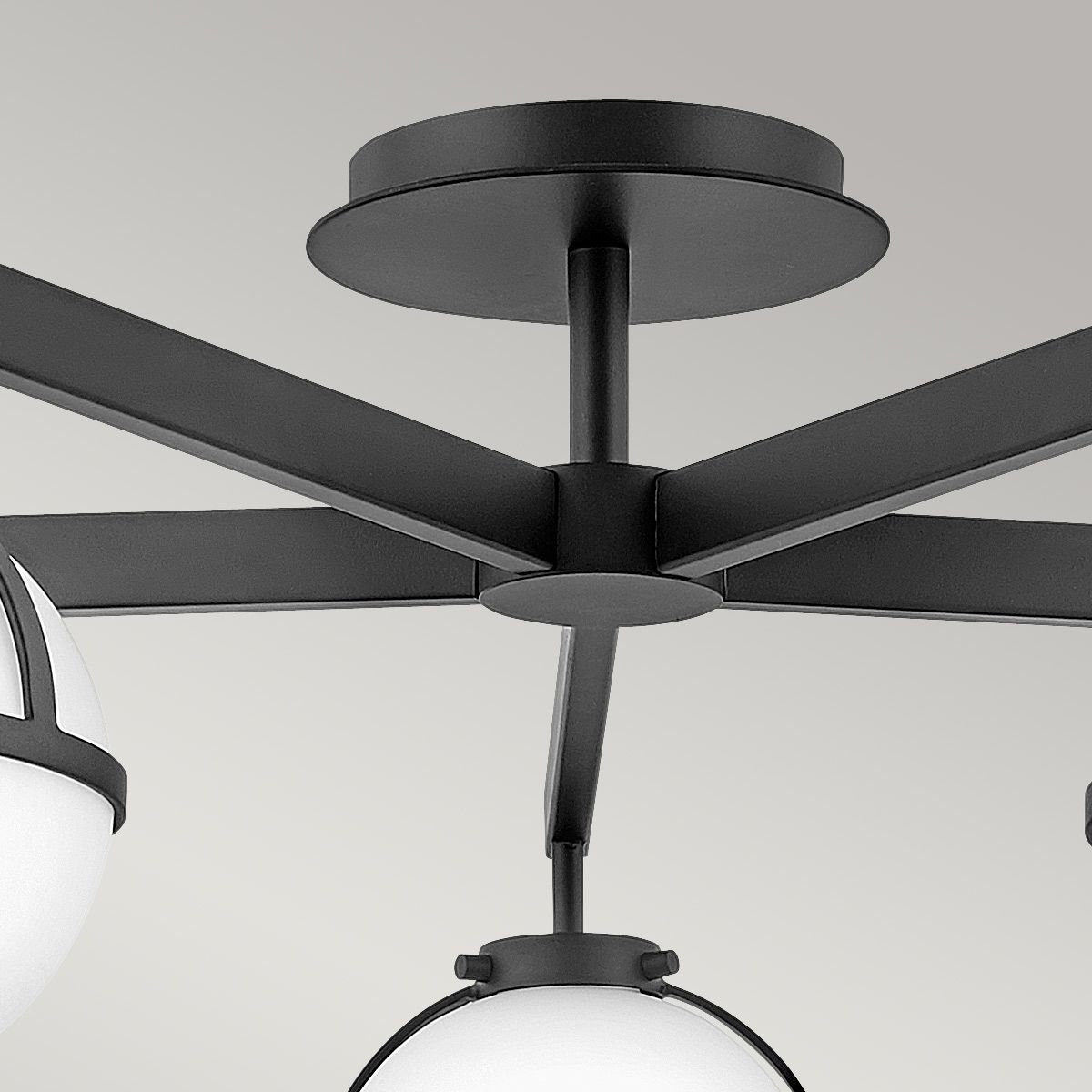 Bridport 5 Light Semi Flush Ceiling Light - Black