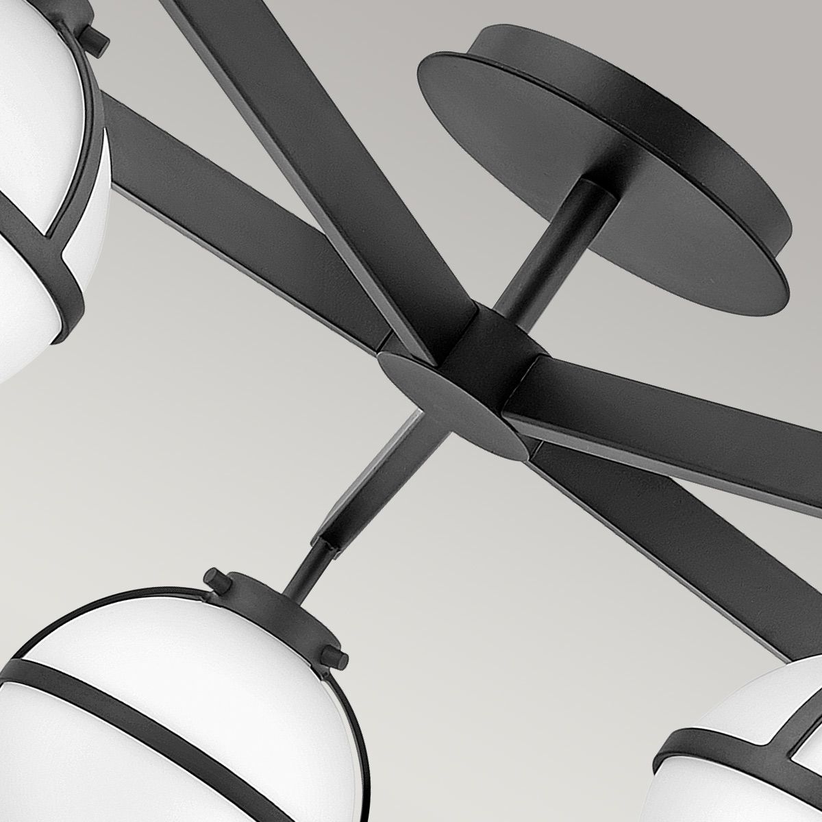 Bridport 5 Light Semi Flush Ceiling Light - Black