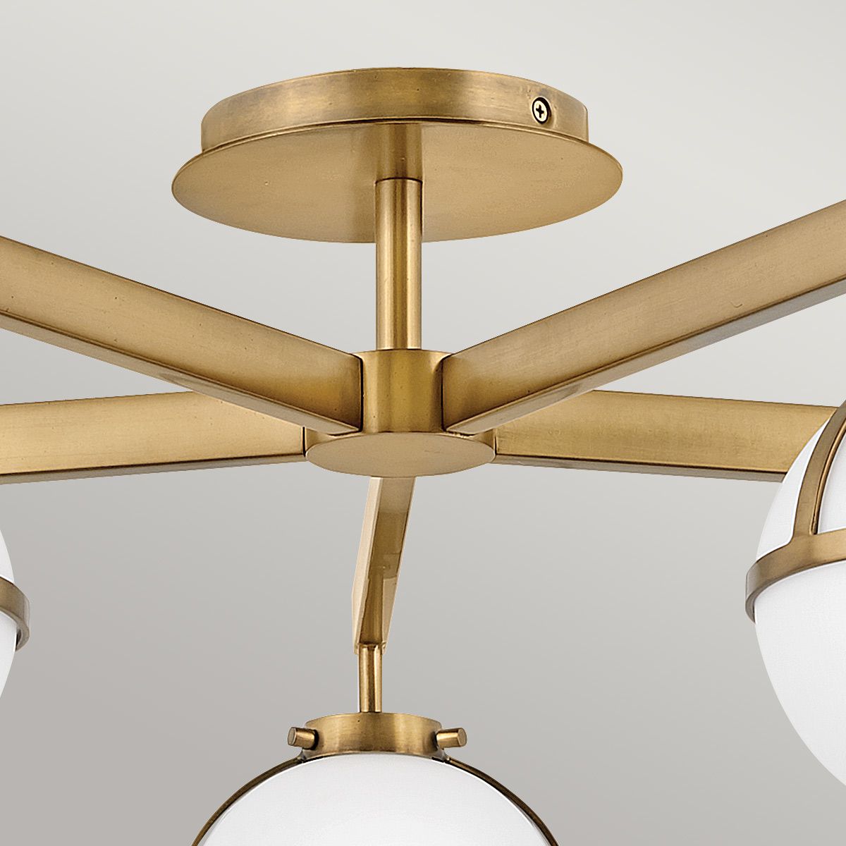 Bridport 5 Light Semi Flush Ceiling Light - Brass