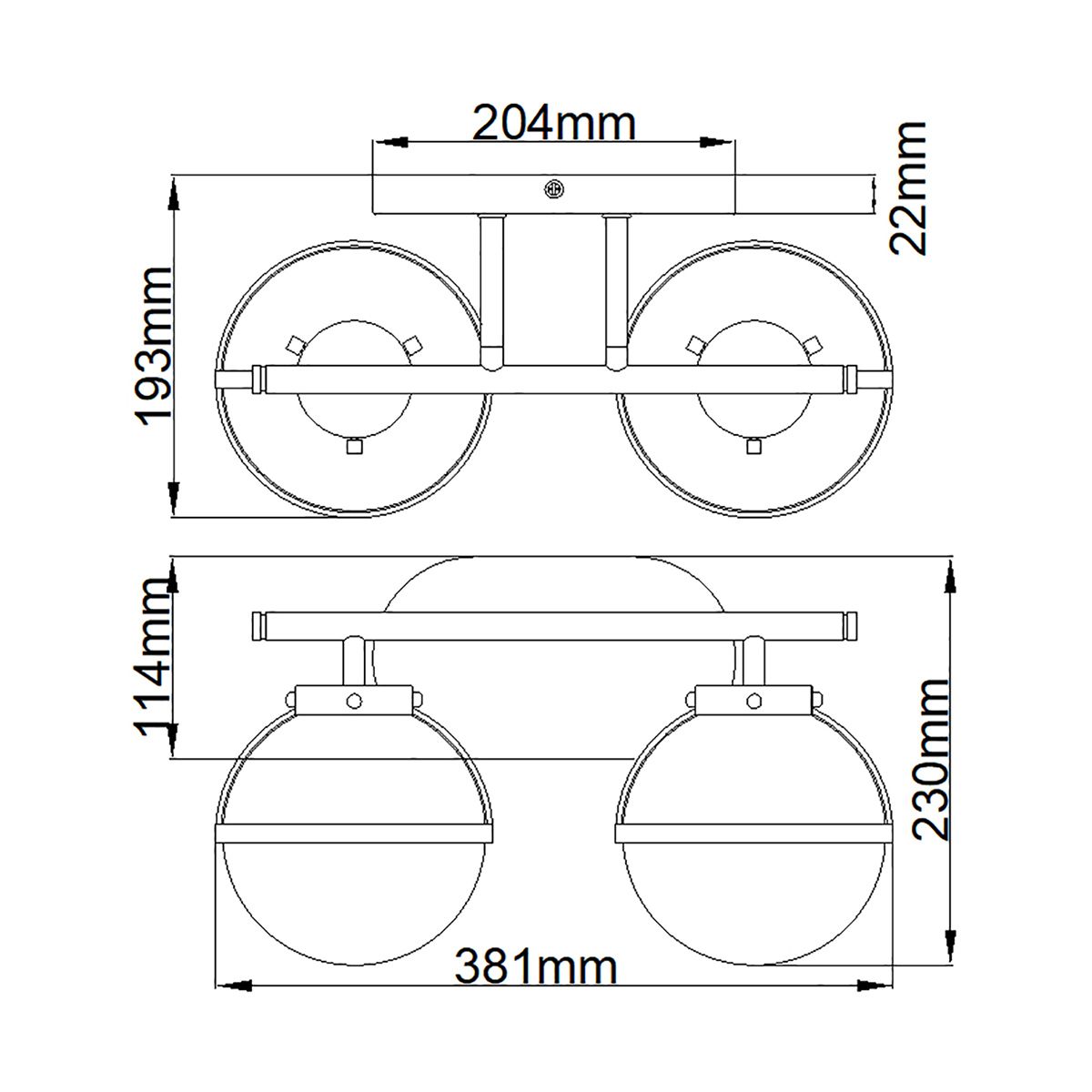 Bridport Double Wall Light - Brass