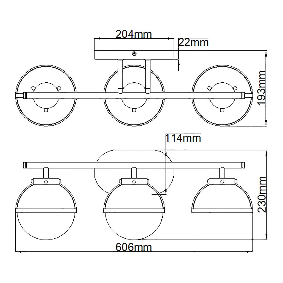 Bridport Triple Wall Light - Brass